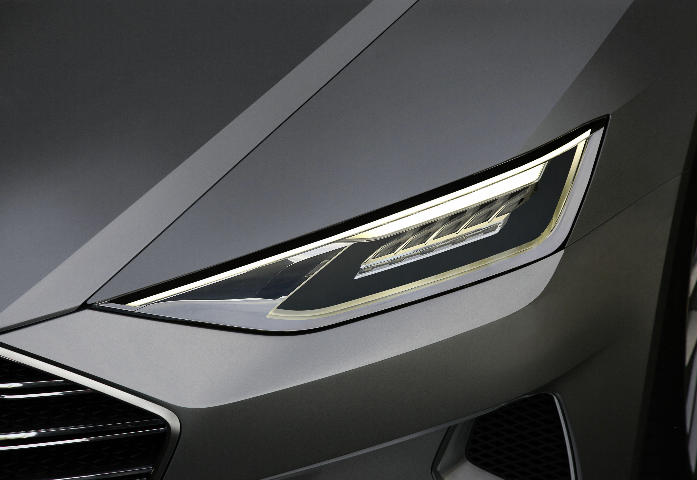 Audi prologue piloted driving - Frontscheinwerfer mit Matrix Laser-Licht
