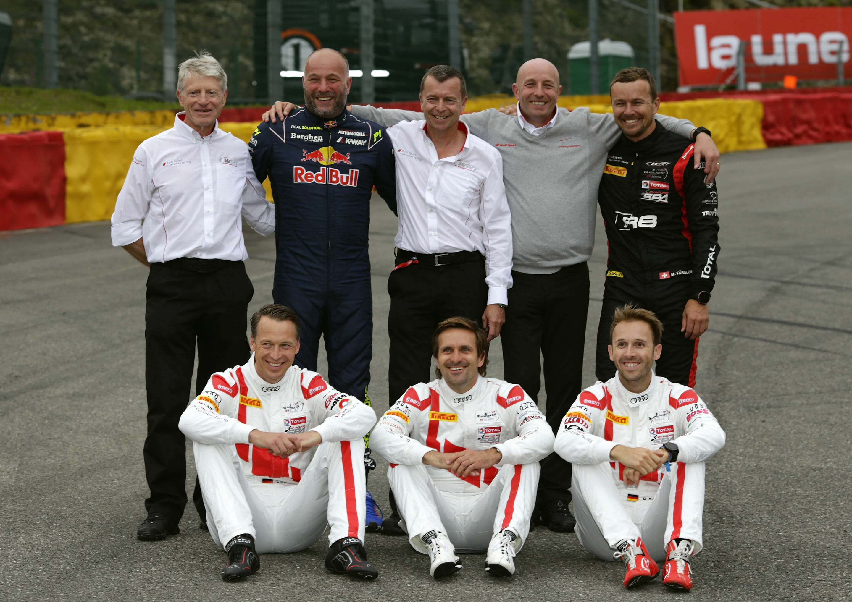 24h Spa 2017 - Die früheren Gesamtsieger Pierre Dieudonné, Fred Bouvy, Thierry Tassin, Vincent Vosse, Marcel Fässler, Frank Stippler, Markus Winkelhock, René Rast