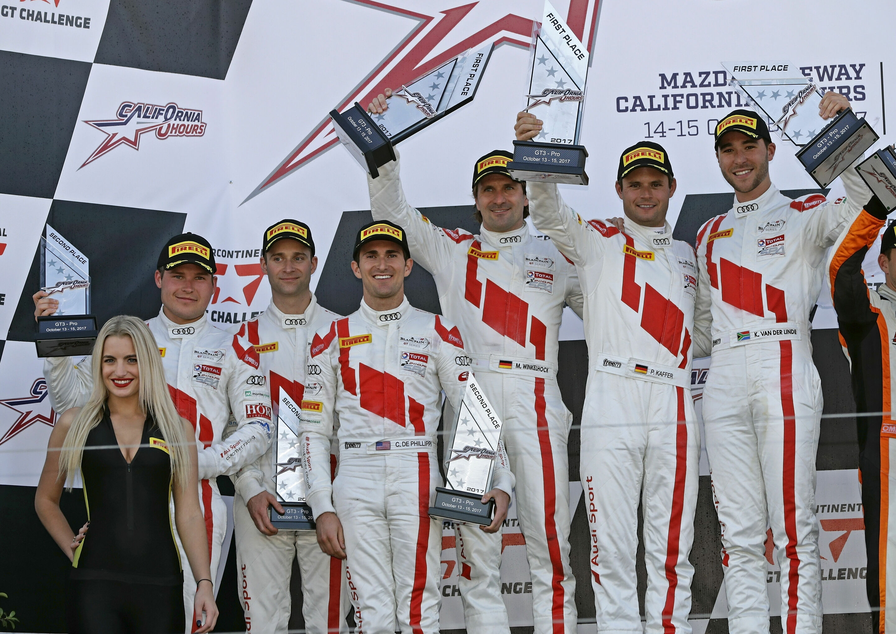 California 8 Hours 2017 - Christopher Mies, Christopher Haase, Connor De Phillippi, Markus Winkelhock, Pierre Kaffer, Kelvin van der Linde