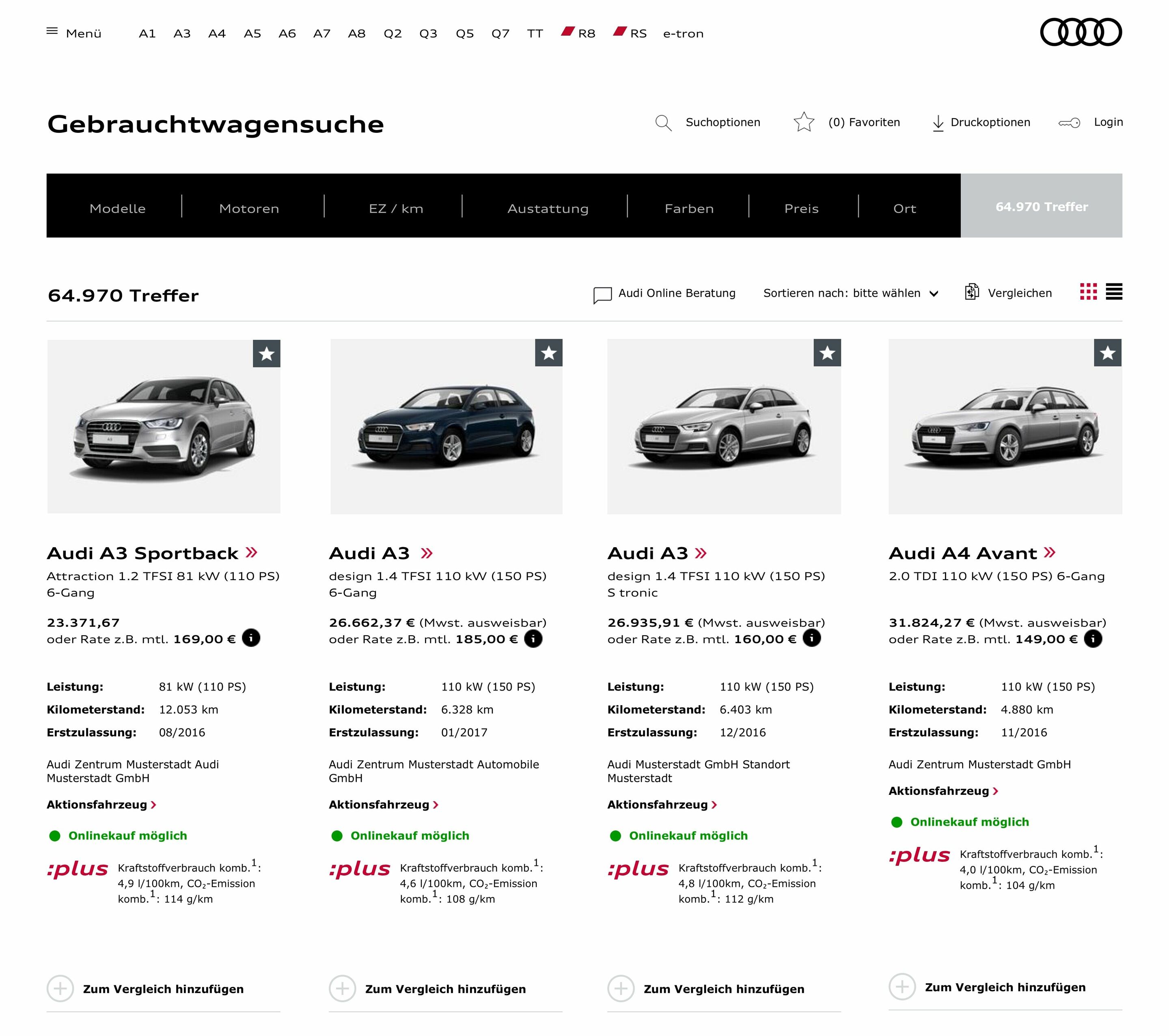 Audi launches online sales for used cars - Customers can choose their desired Approved :plus model and can have the car delivered to wherever and whenever they like in Germany