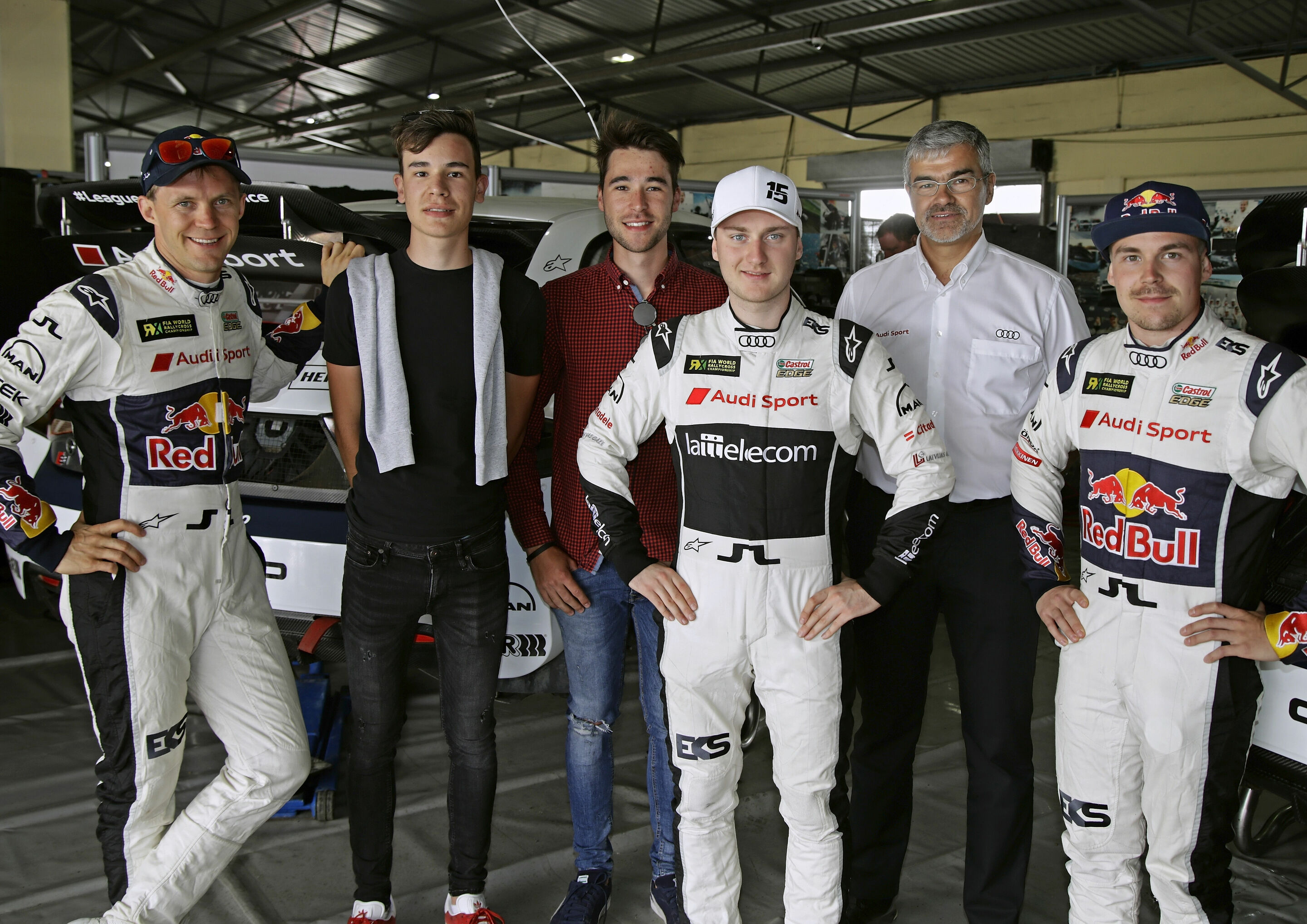 World RX Cape Town 2017 - Mattias Ekström, Sheldon van der Linde, Kelvin van der Linde, Reinis Nitišs, Dieter Gass (Head of Audi Sport), Toomas Heikkinen