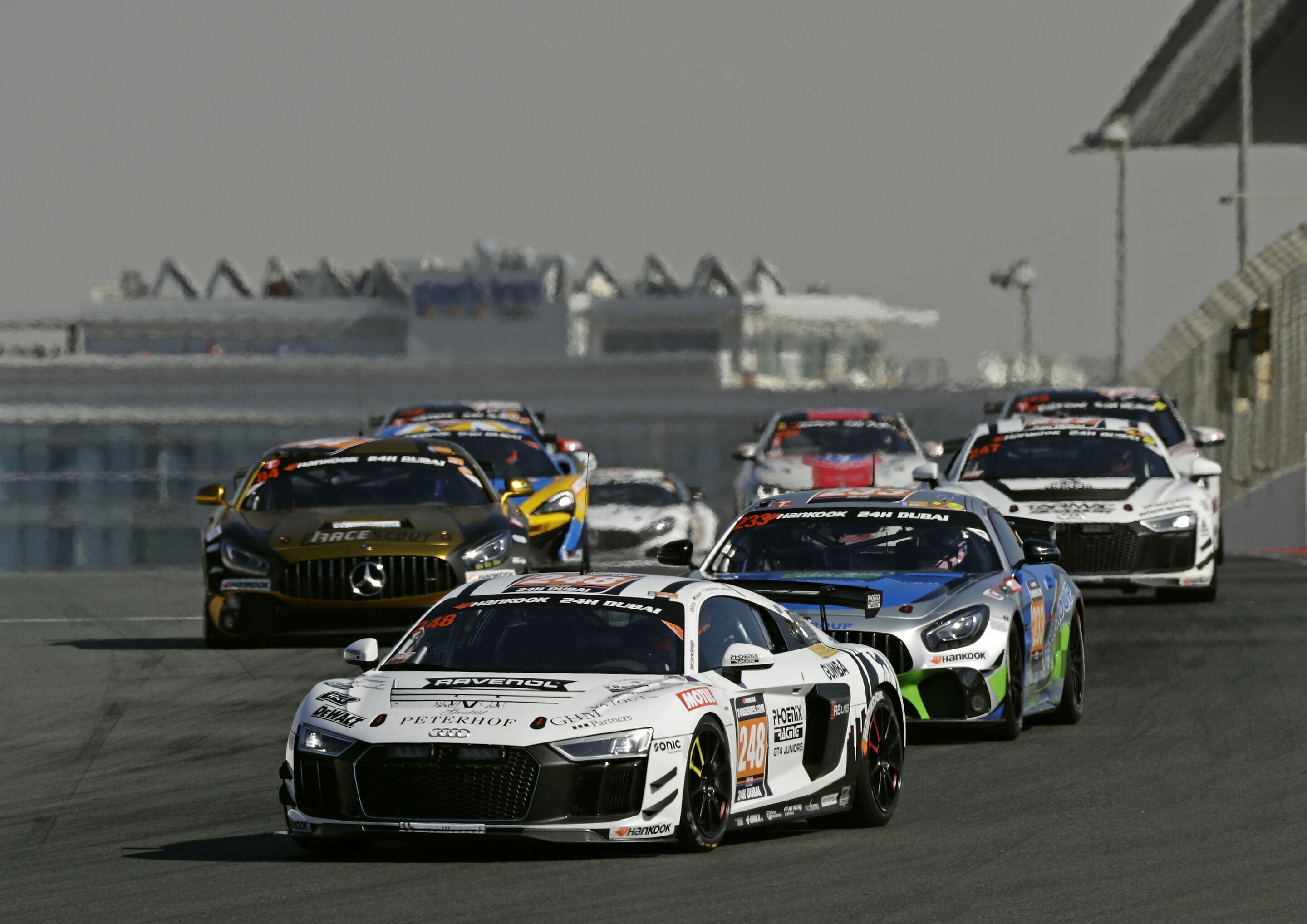 24h Dubai 2018 - Audi R8 LMS GT 248 (Phoenix Racing), Philip Ellis/John-Louis Jasper/Joonas Lappalainen/Gosia Rdest