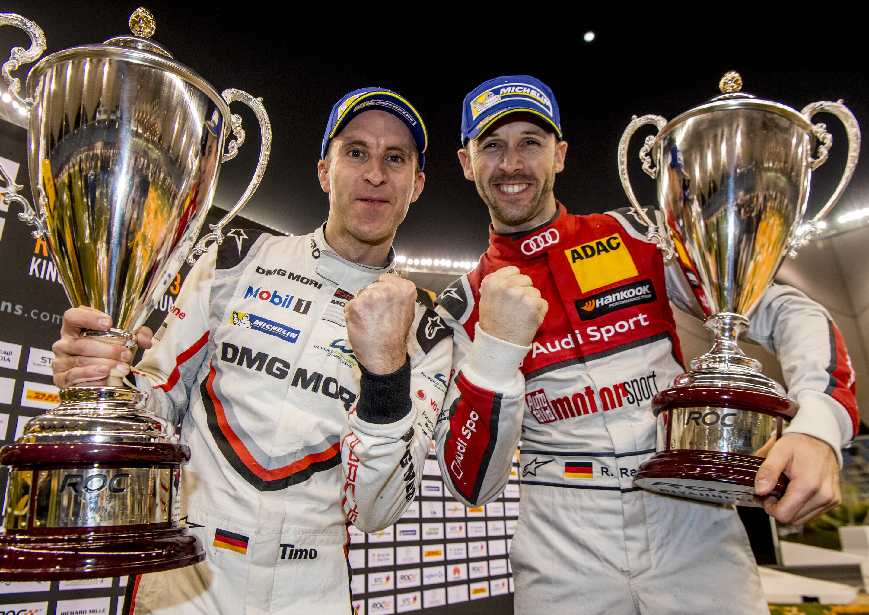 Race of Champions 2018 - René Rast und Timo Bernhard, Gewinner des Nationencup beim Race of Champions