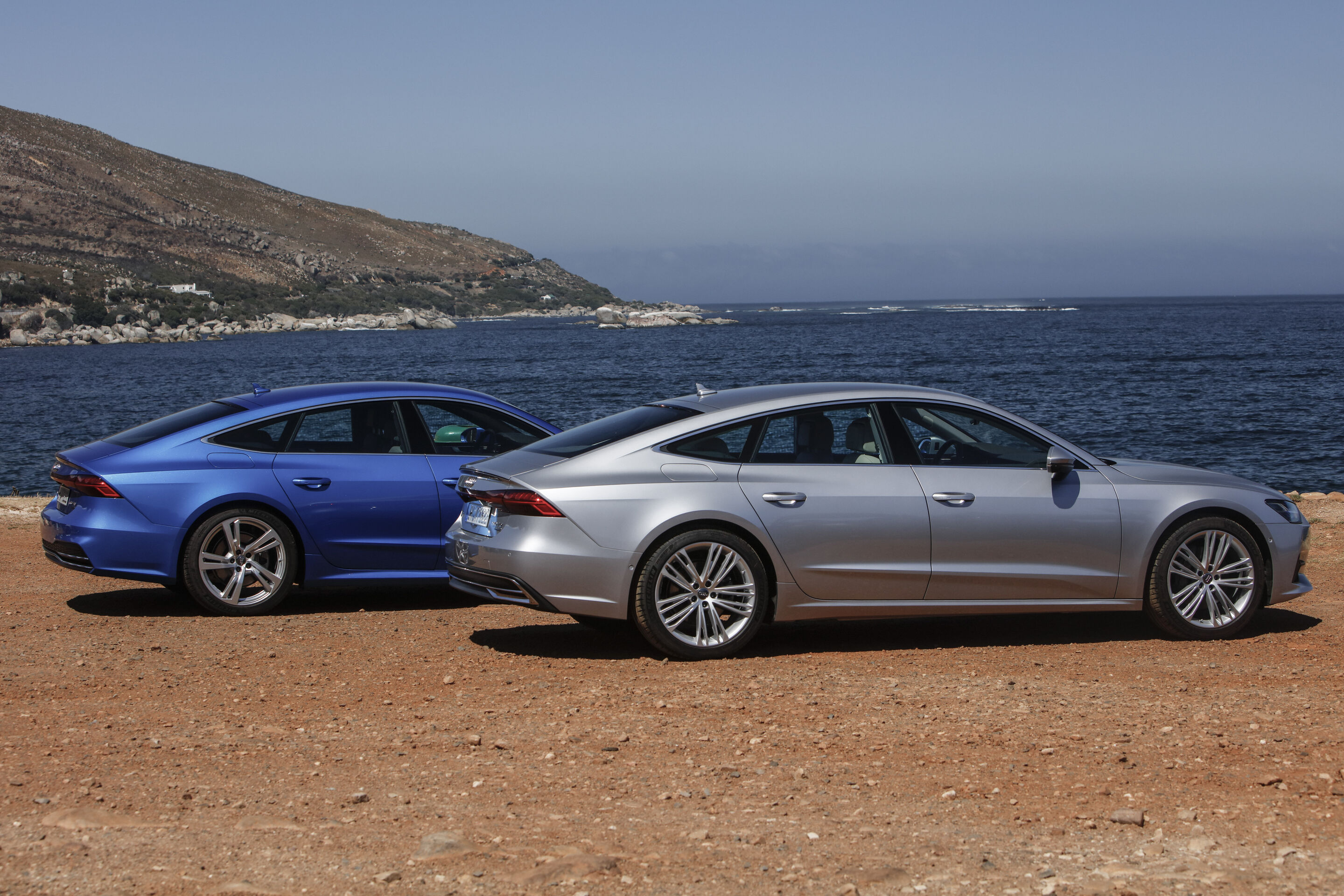 Audi A7 Sportback (until 2025) - Static photo,
Colour: Ara blue, Florett silver