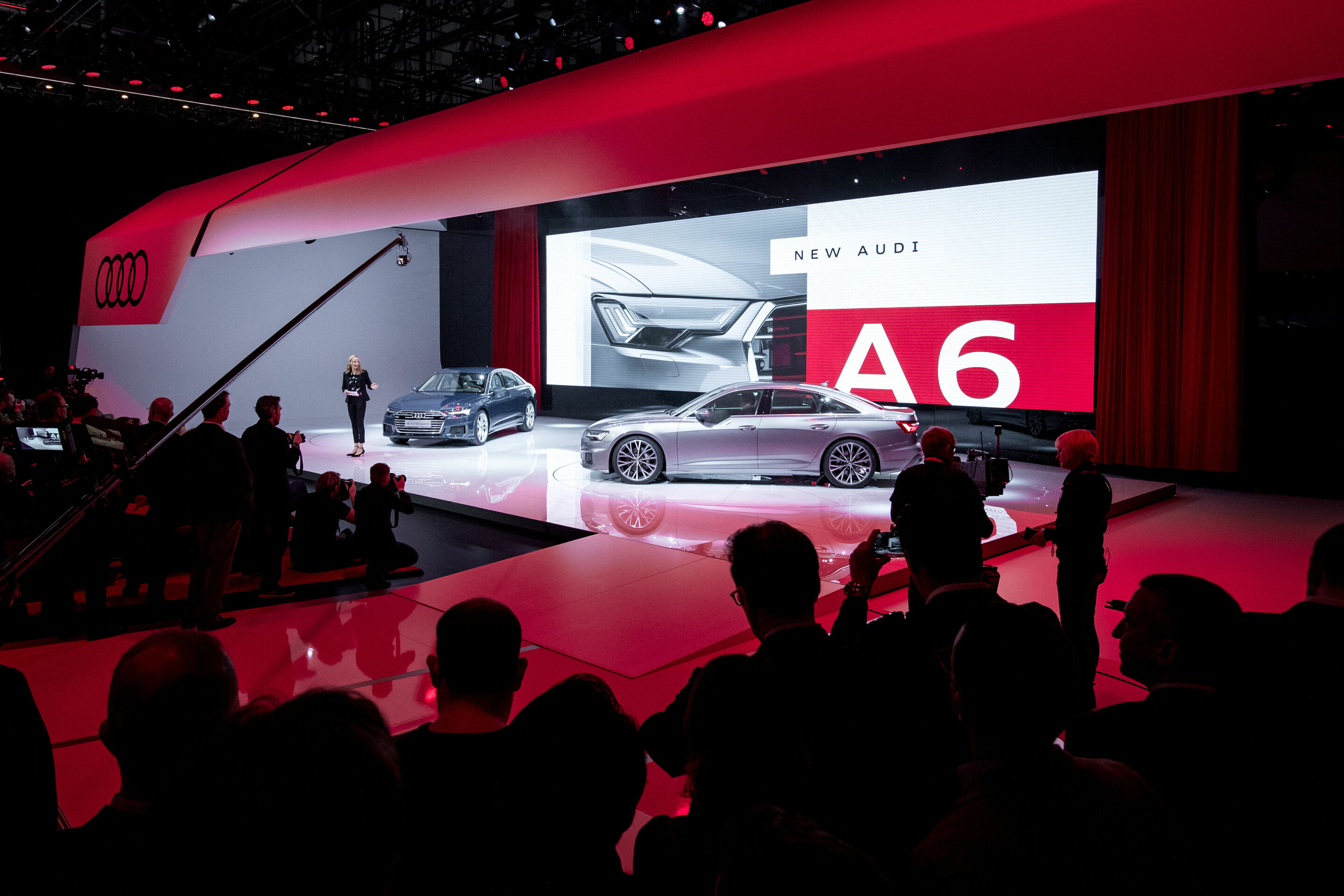 88. International Motor Show Geneva 2018 - The new Audi A6 Sedan at the International Motor Show Geneva 2018.