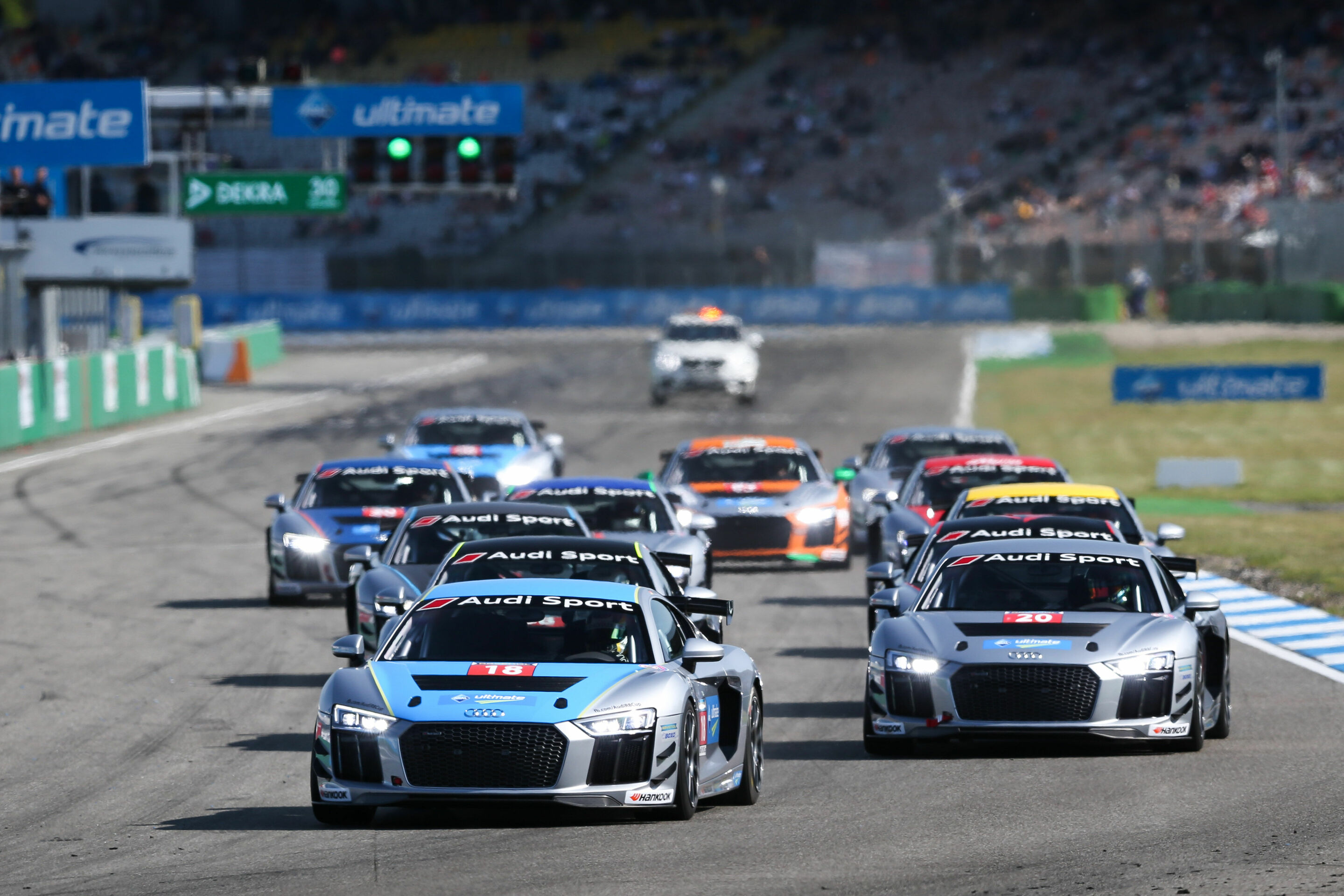 Audi Sport Seyffarth R8 LMS Cup 2018 - Audi R8 LMS #18, Kris Heidorn; Audi R8 LMS #20, Mike Halder