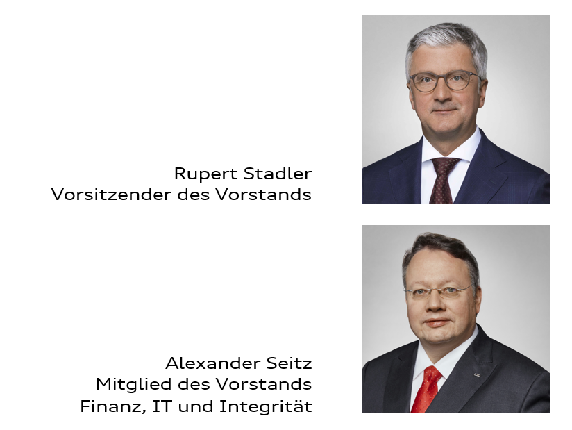Vorstandsmitglieder der AUDI AG, Redner auf der Hauptversammlung 2018 - Vorstandsmitglieder der AUDI AG, Redner auf der Hauptversammlung 2018