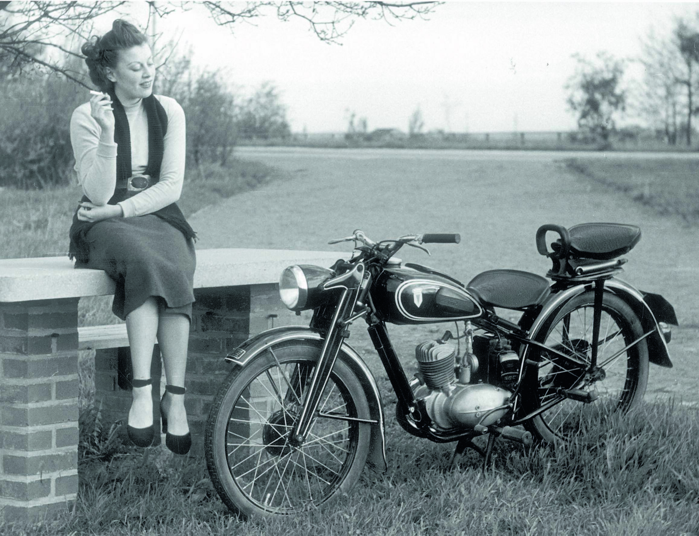 61 Motorräder im Audi museum mobile - Ein Bild aus einer anderen Zeit: Die DKW RT 125 gilt als das meistkopierteste Motorrad der Welt.