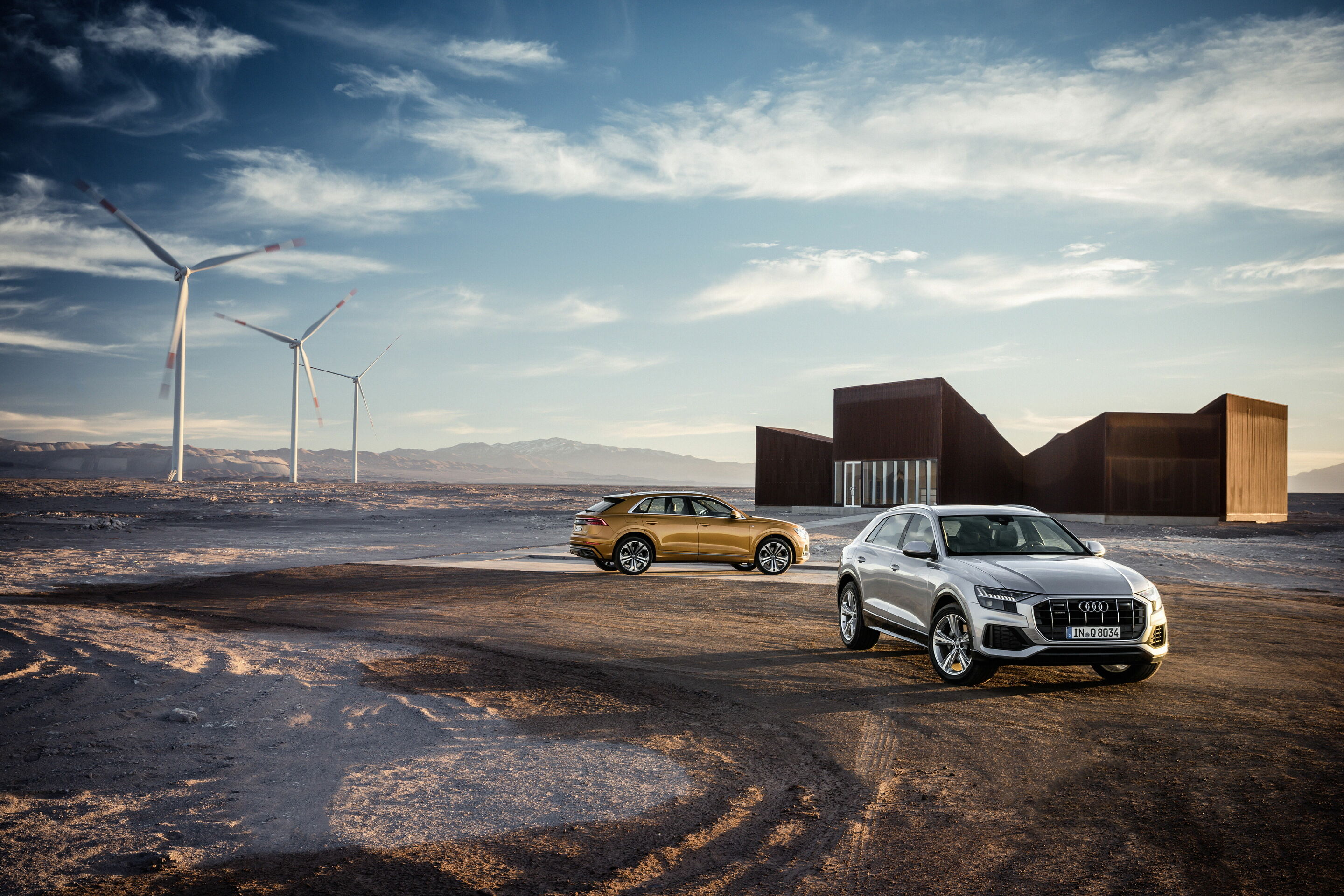 Audi Q8 - Static photo, 
Colour: Dragon orange and Floret silver