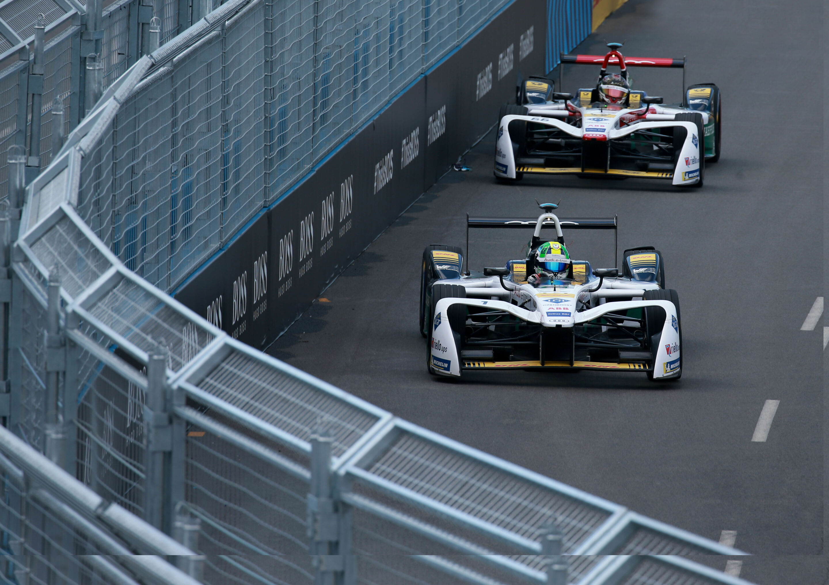 Formel E, New York E-Prix 2018 - Audi e-tron FE04 #1 (Audi Sport ABT Schaeffler), Lucas di Grassi,Audi e-tron FE04 #66 (Audi Sport ABT Schaeffler), Daniel Abt