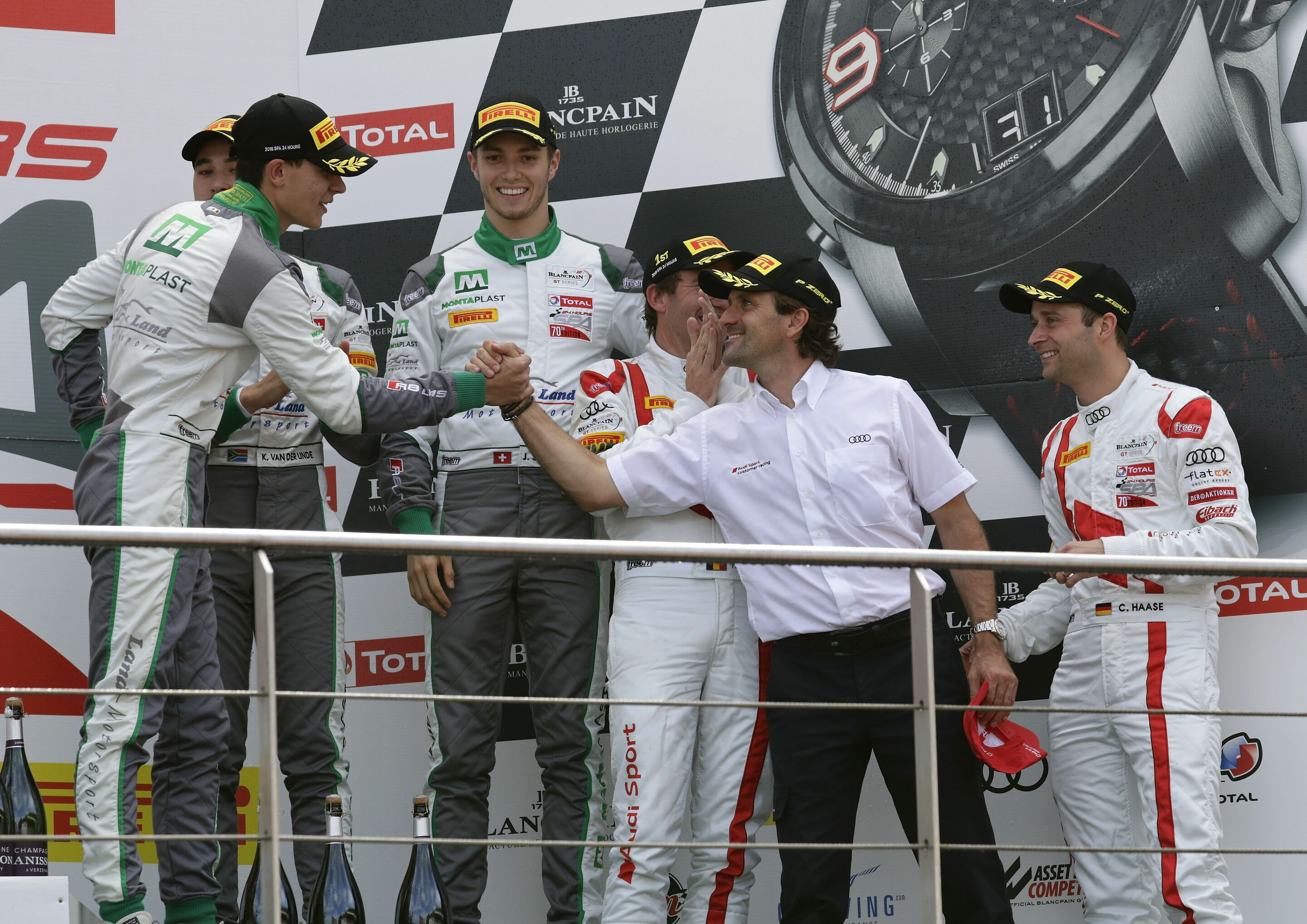 24h Spa 2018 - Sheldon van der Linde, Kelvin van der Linde, Jeffrey Schmidt, Frédéric Vervisch, Markus Winkelhock, Christopher Haase