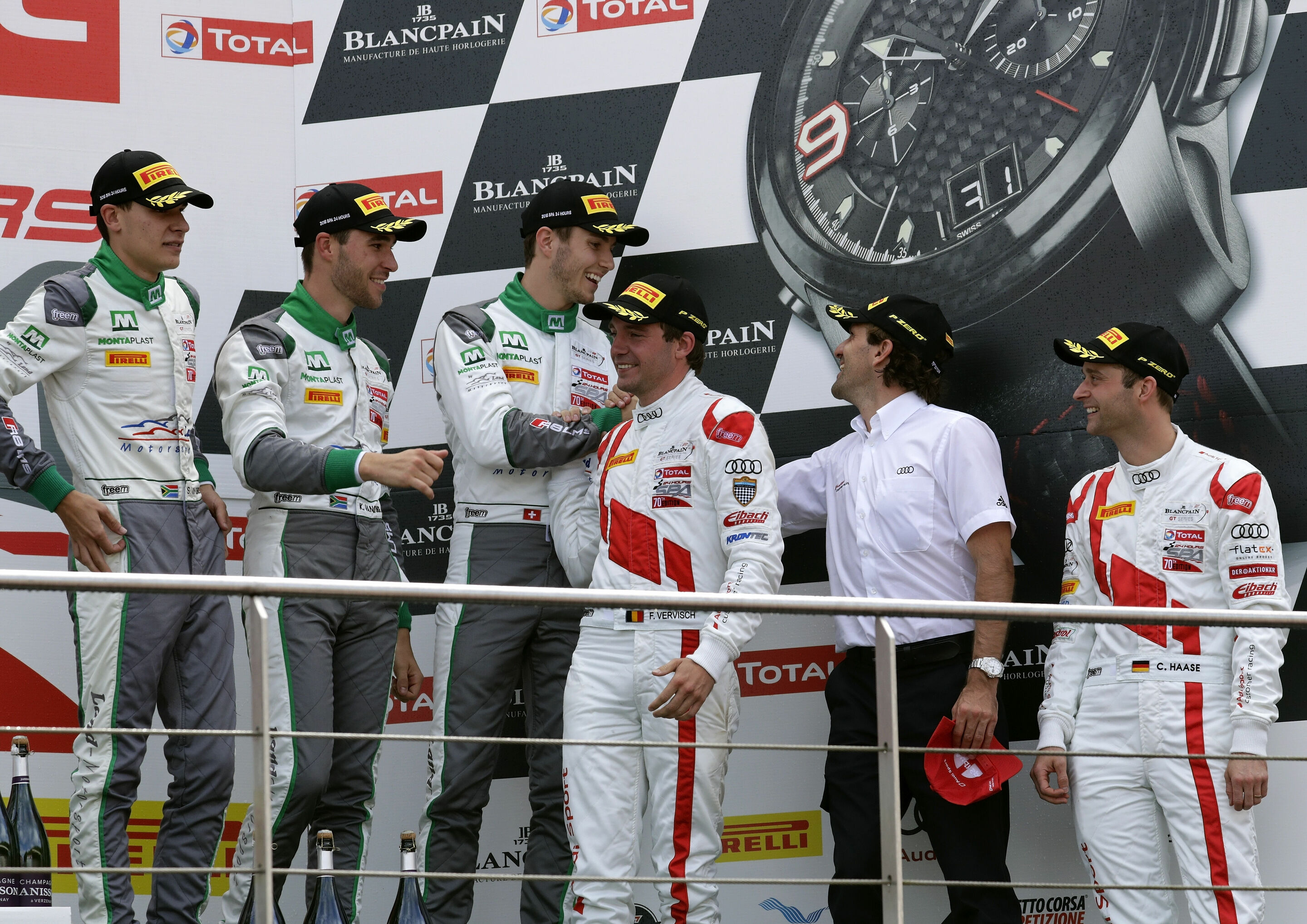 24h Spa 2018 - Sheldon van der Linde, Kelvin van der Linde, Jeffrey Schmidt, Frédéric Vervisch, Markus Winkelhock, Christopher Haase