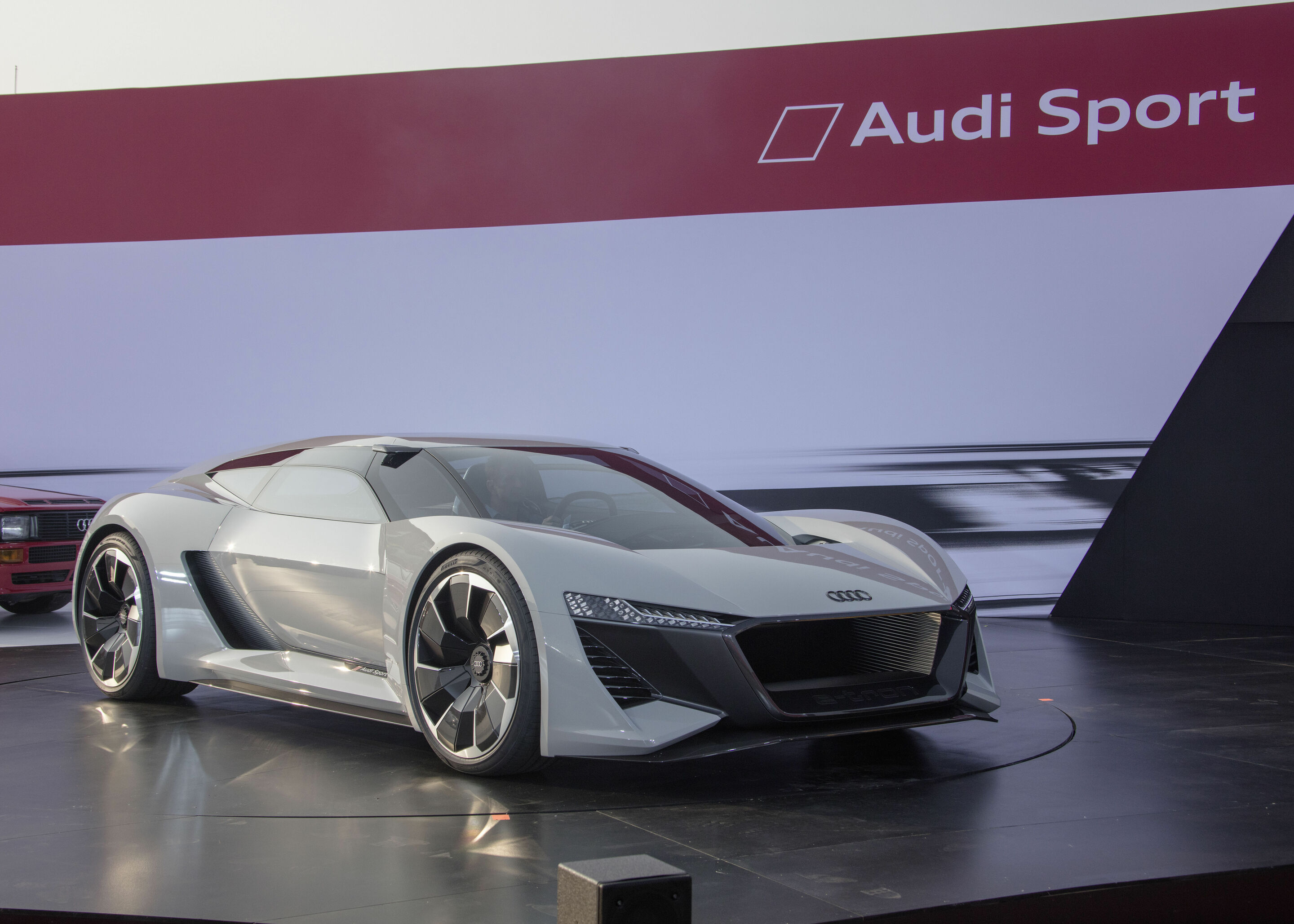 World premiere at Monterey Car Week - The Audi PB18 e-tron concept car is unveiled at Laguna Seca