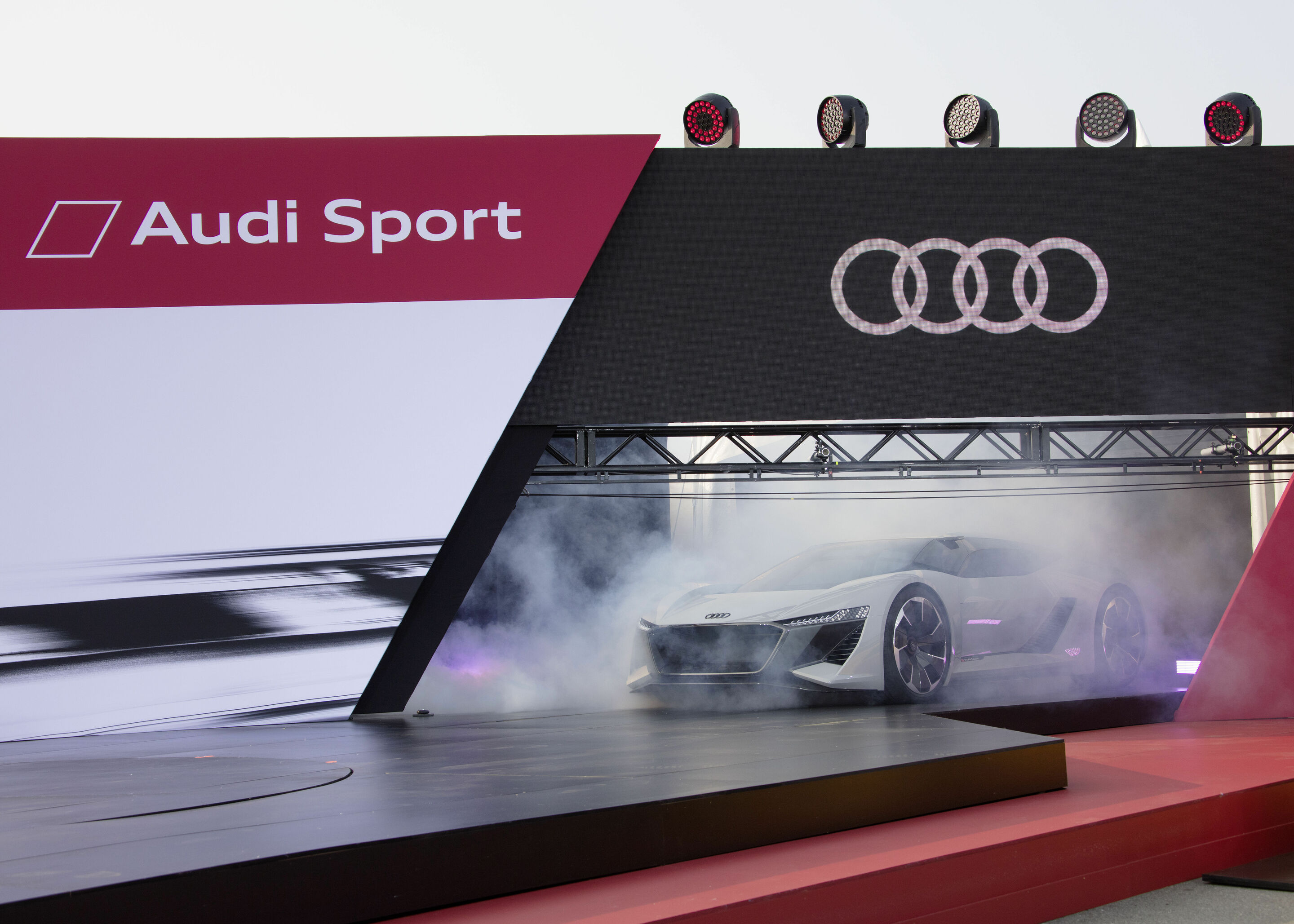 World premiere at Monterey Car Week - The Audi PB18 e-tron concept car is unveiled at Laguna Seca