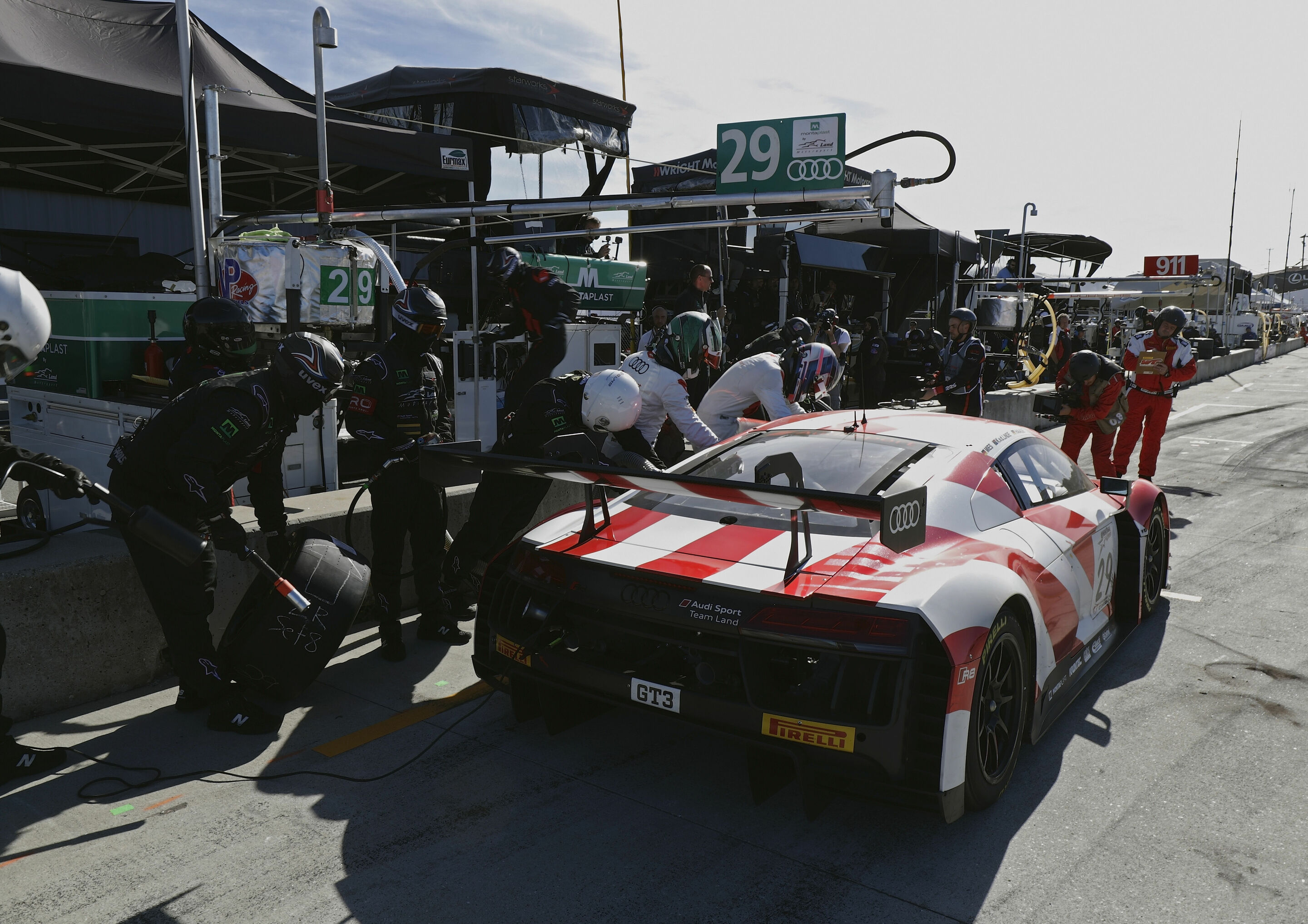 California 8 Hours 2018 - Audi R8 LMS #29 (Audi Sport Team Land), Christopher Haase/Kelvin van der Linde/Christopher Mies