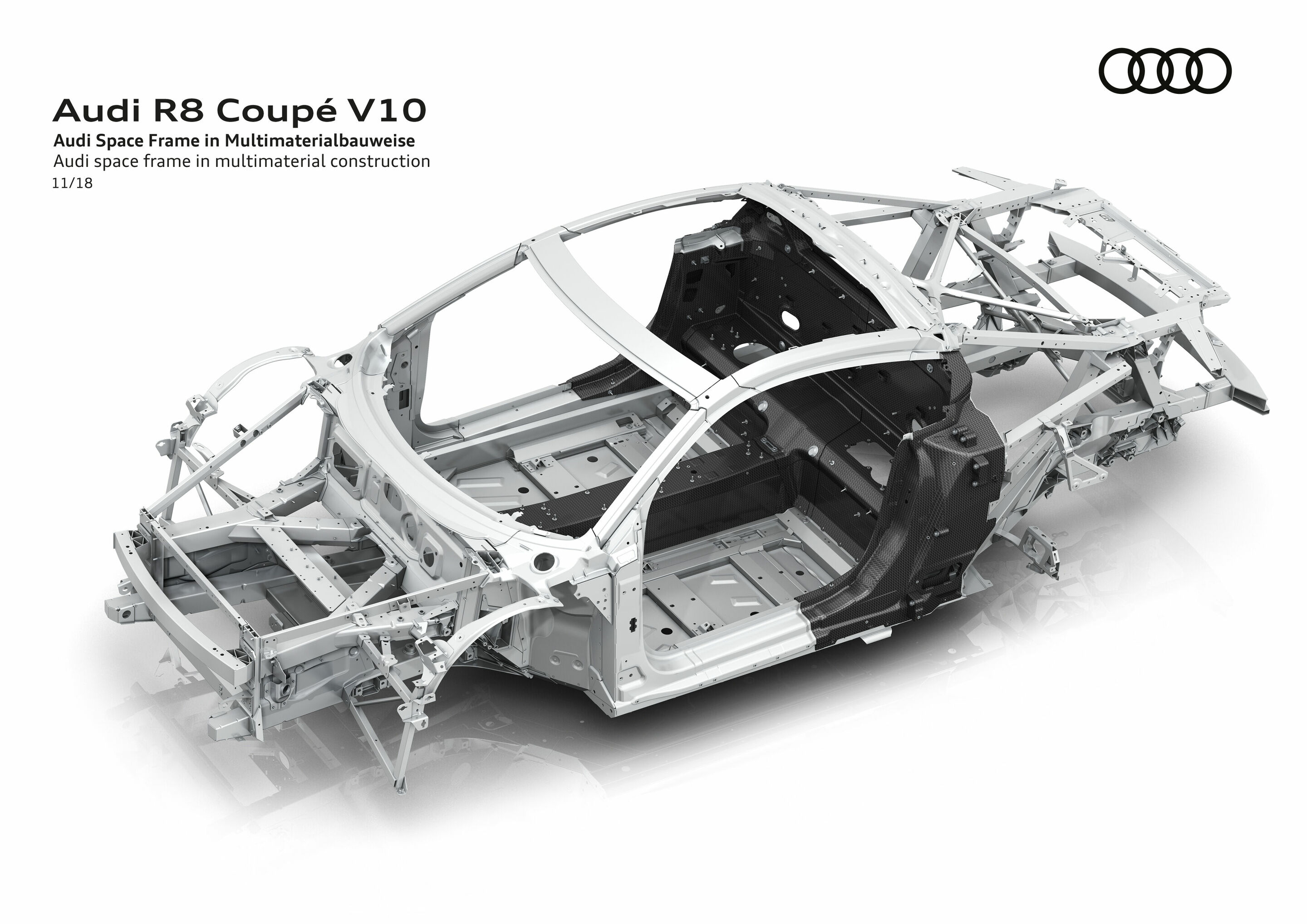 Illustration - Audi R8 Coupé V10 - Audi Space Frame in Multimaterialbauweise