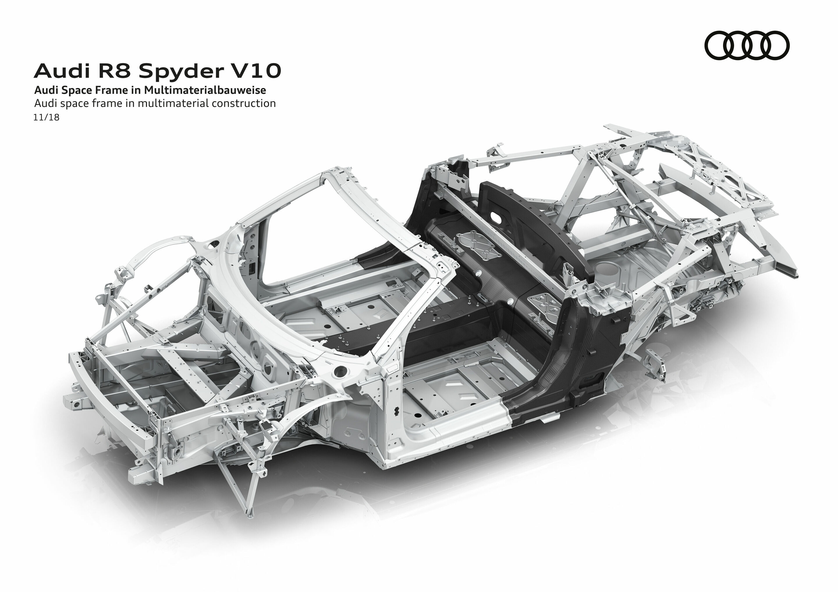 Illustration - Audi R8 Spyder V10 - Audi Space Frame in Multimaterialbauweise