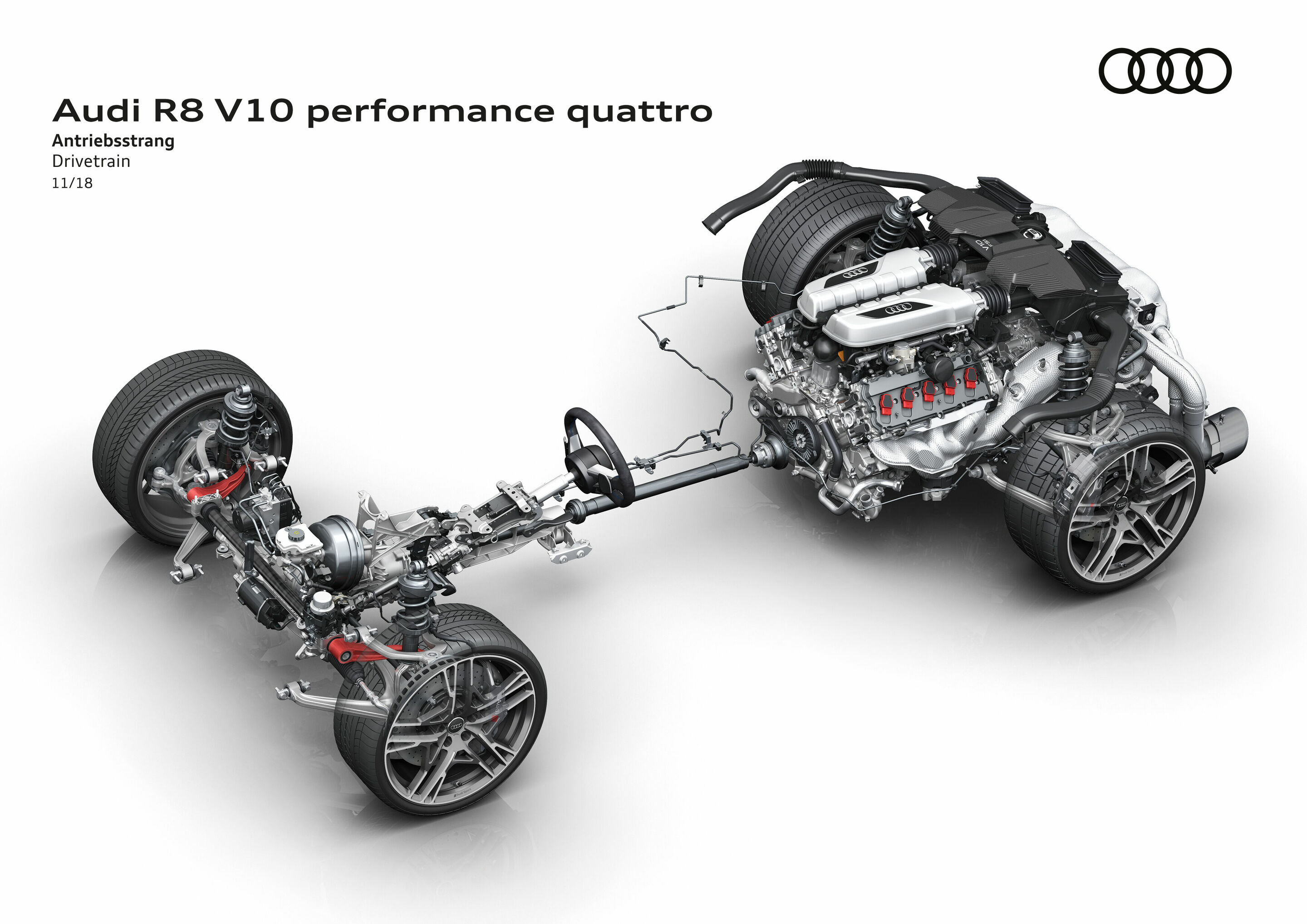Illustration - Audi R8 V10 performance quattro - Antriebsstrang