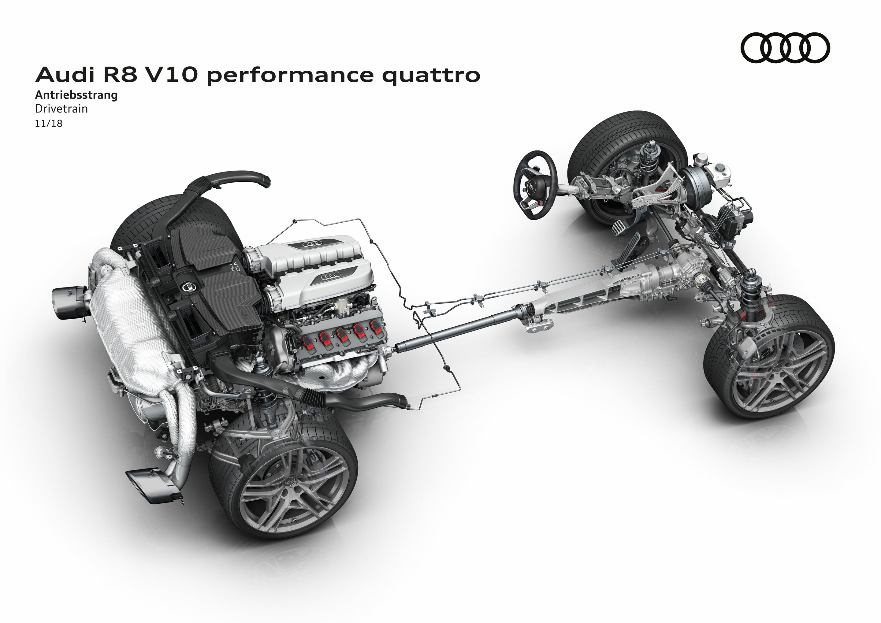 Illustration - Audi R8 V10 performance quattro - Antriebsstrang