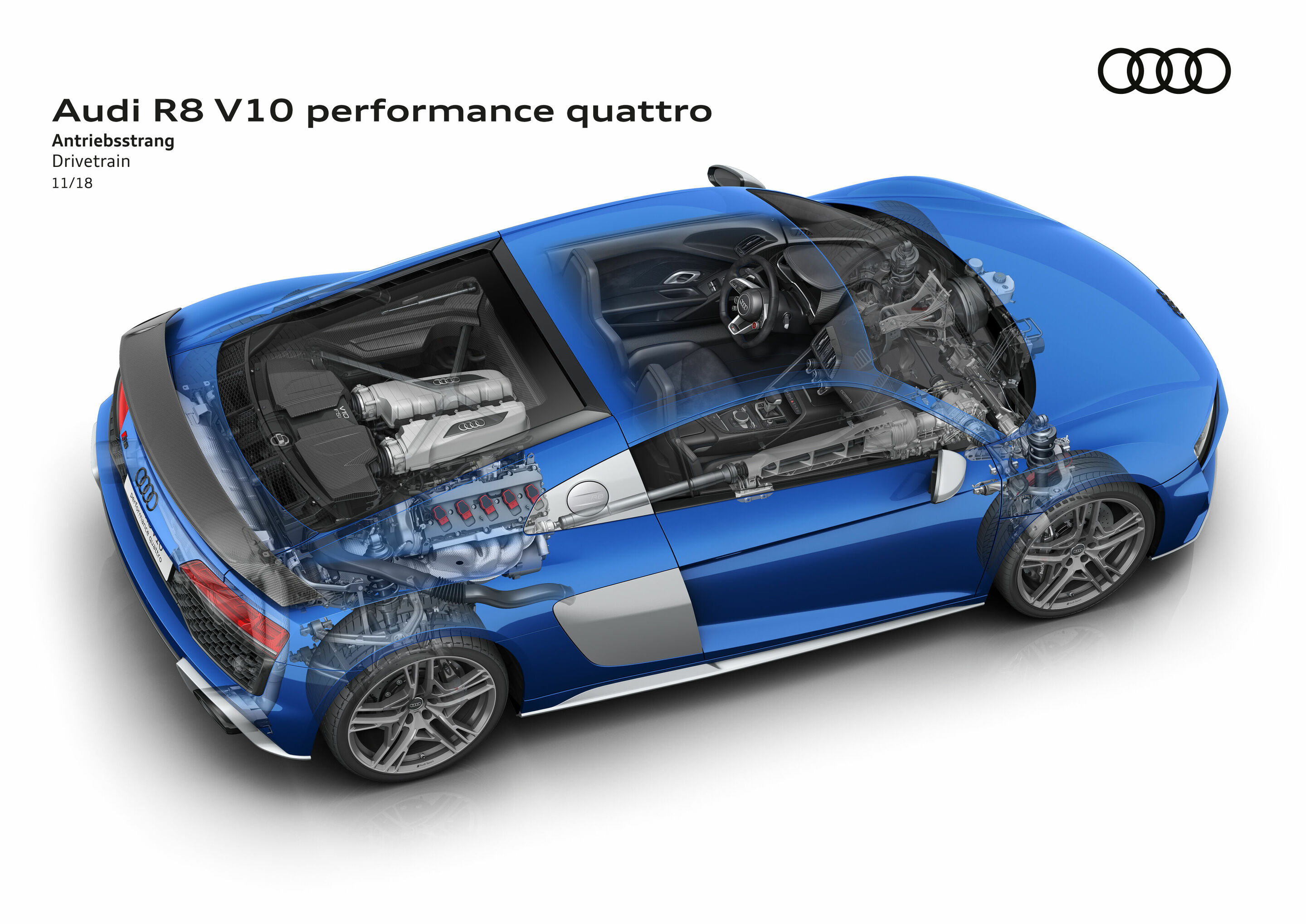 Illustration - Audi R8 V10 performance quattro - Antriebsstrang