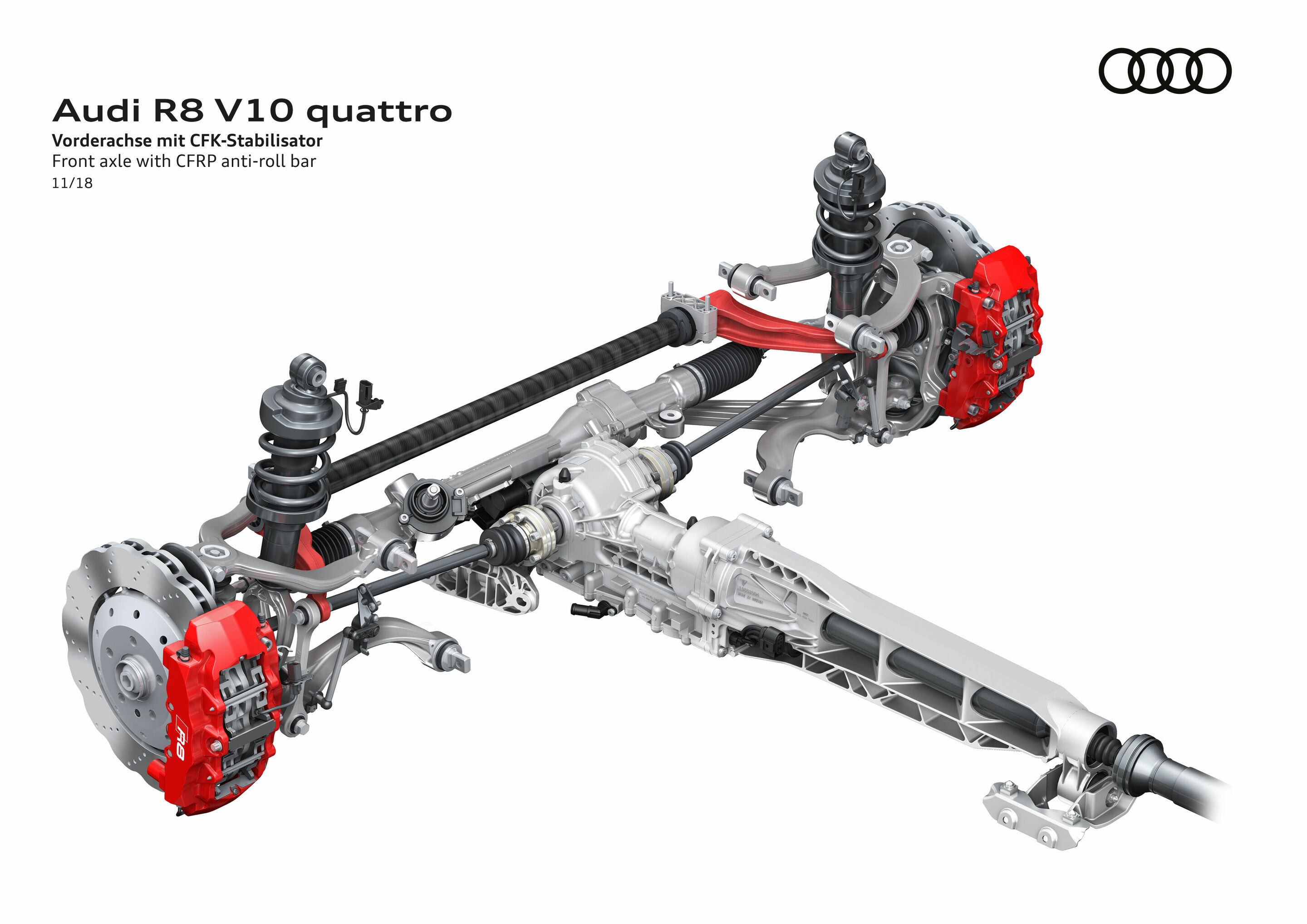 Illustration - Audi R8 V10 quattro - Front axle with CFRP anti-roll bar