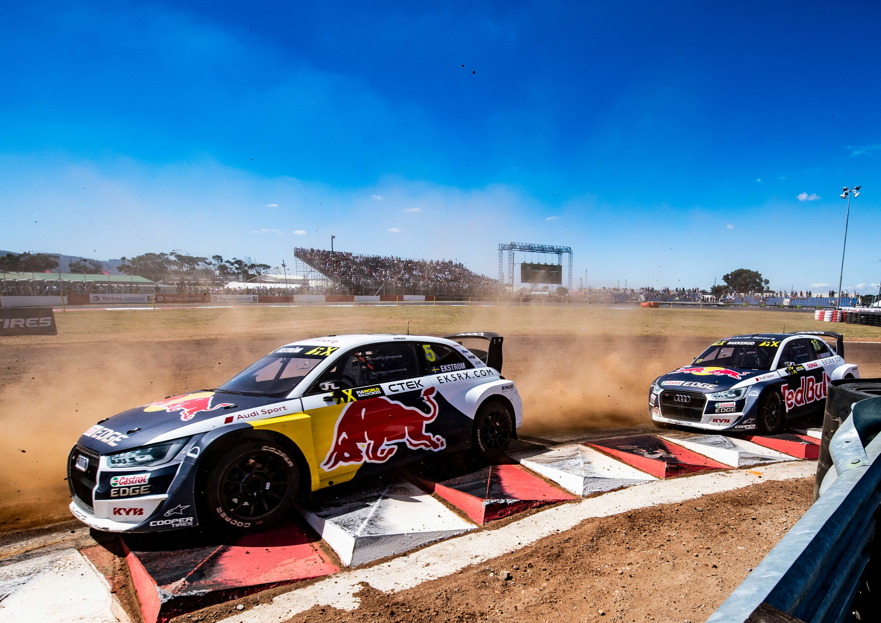 Rallycross-WM 2018, Kapstadt - Audi S1 EKS RX quattro #5 (EKS Audi Sport), Mattias Ekström, Audi S1 EKS RX quattro #13 (EKS Audi Sport), Andreas Bakkerud