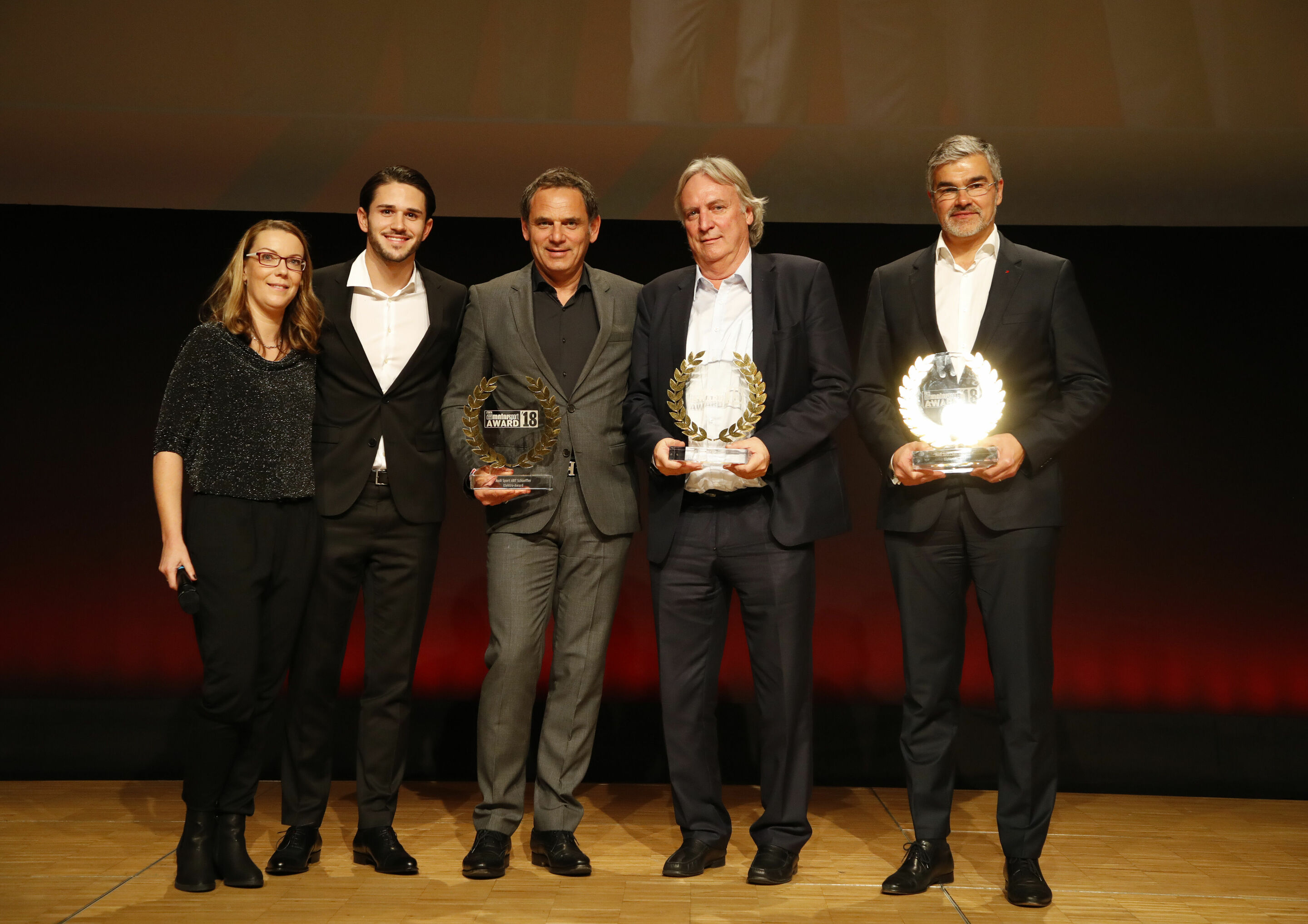 AUTO BILD MOTORSPORT Race Night 2018 - Bianca Garloff, Daniel Abt, Hans-Jürgen Abt, Prof. Dr.-Ing. Peter Gutzmer, Dieter Gass