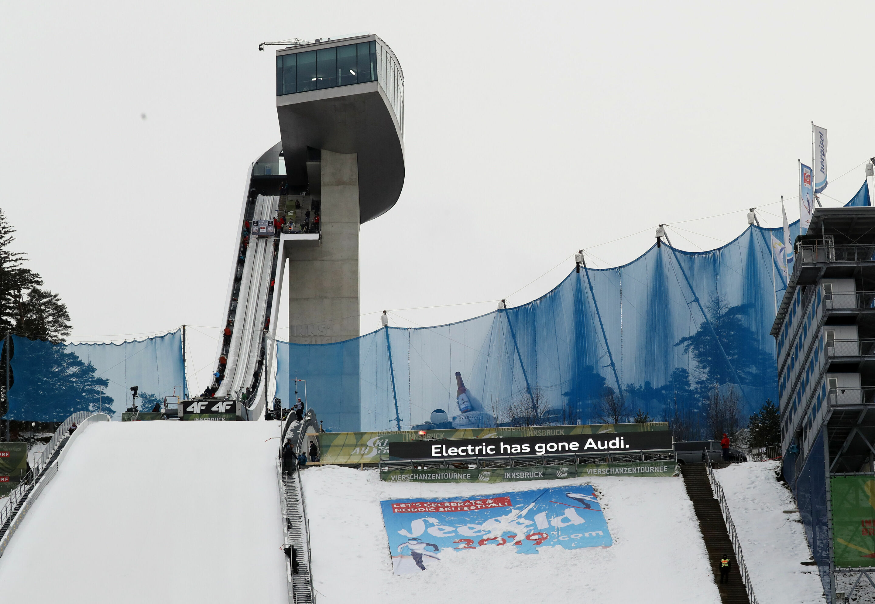 67th Four Hills Tournament - Bergisel-Ski Jump in Innsbruck - LED-branding next to the ski jump in Innsbruck