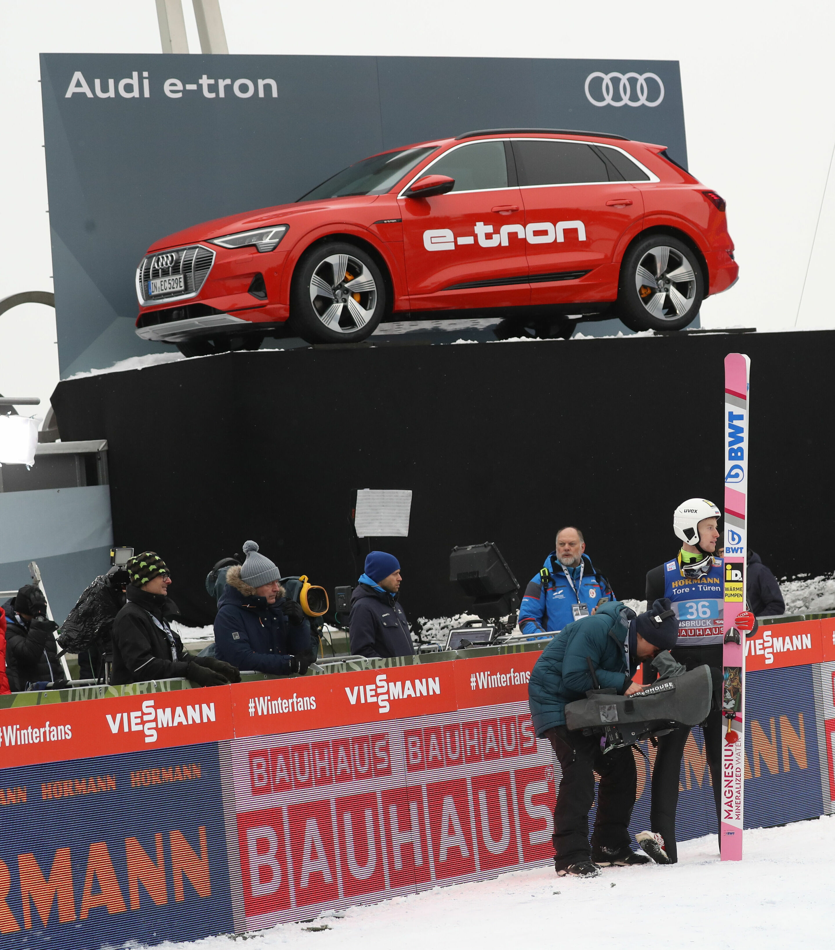 67th Four Hills Tournament - Bergisel-Ski Jump in Innsbruck - Audi e-tron besides the ski jump in Innsbruck, AUT