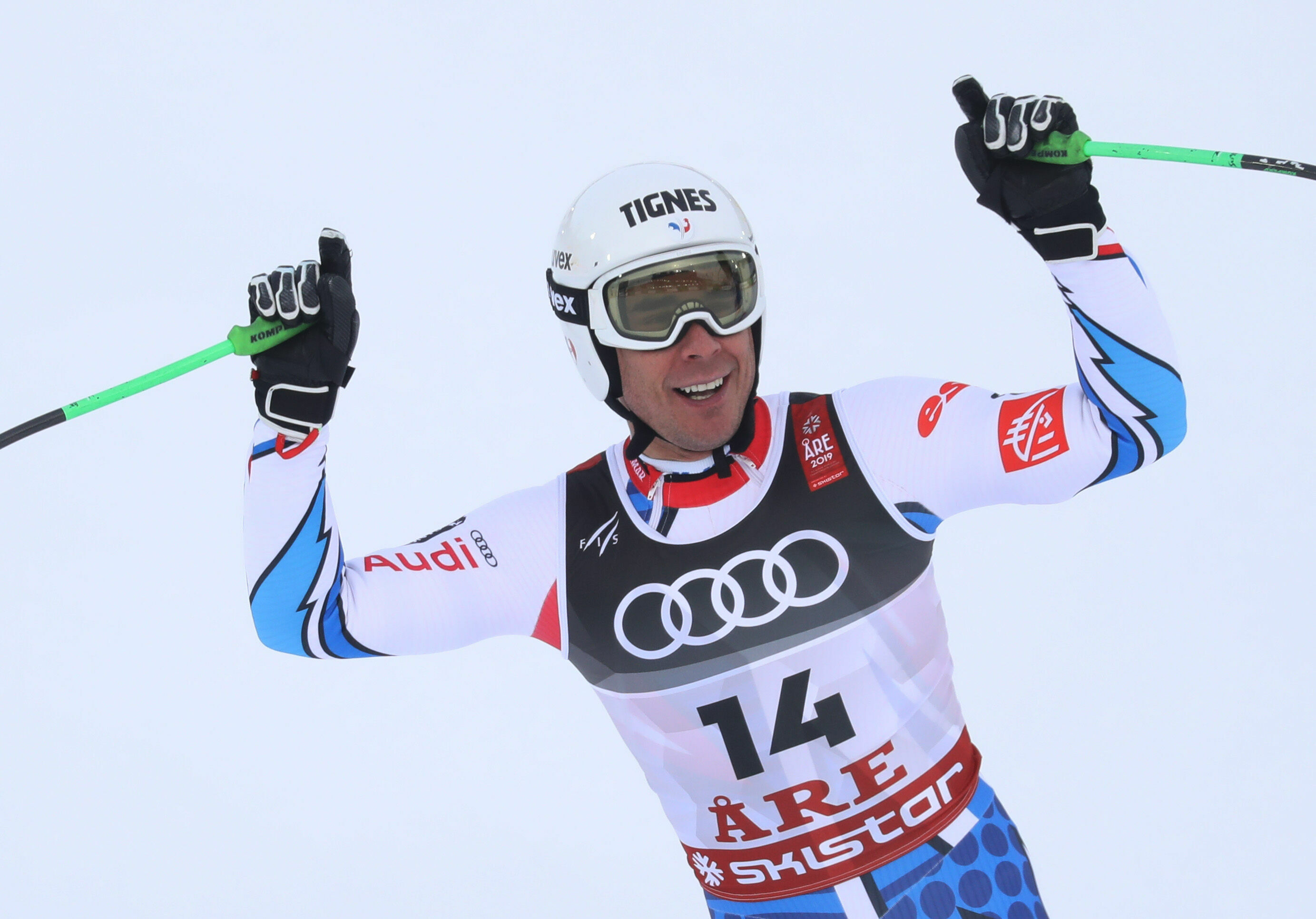 FIS Alpine Ski-WM in Åre 2019 - Männer, Super G - Johan Clarey (FRA) belegt den 2. Platz im Super G