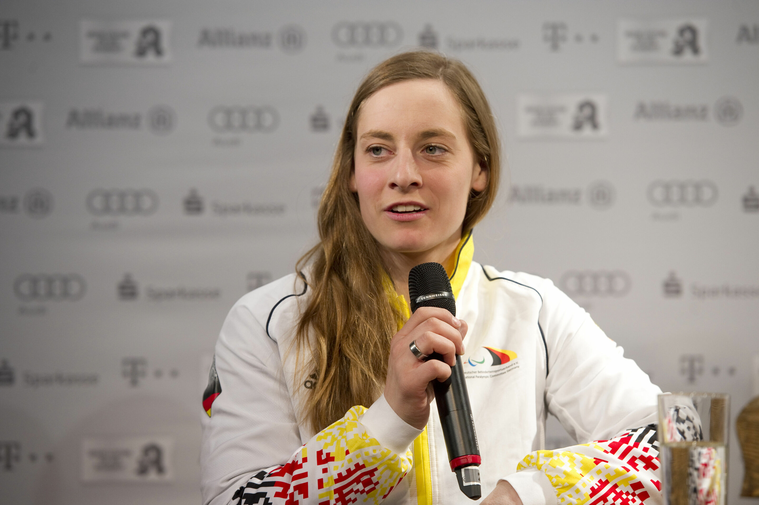 Five time gold medalist Anna Schaffelhuber visiting the German House