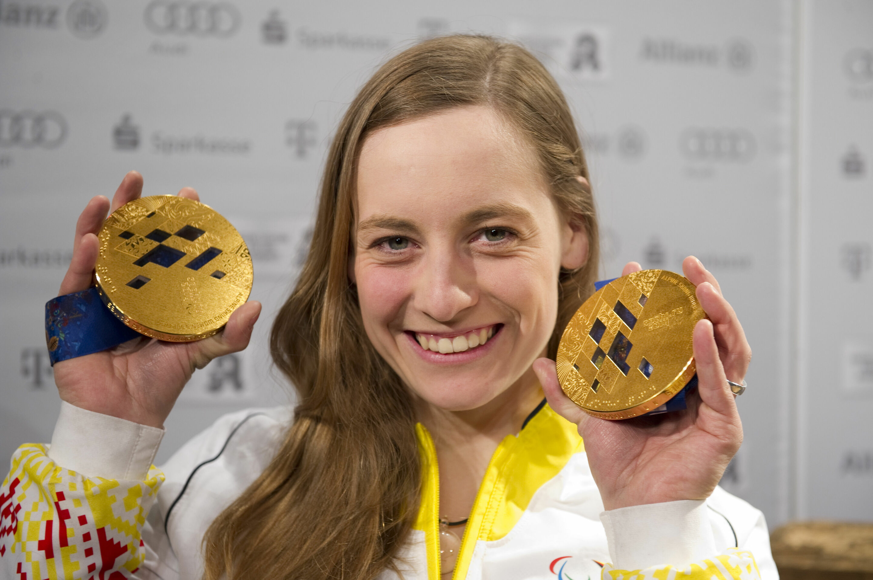 Five time gold medalist Anna Schaffelhuber visiting the German House