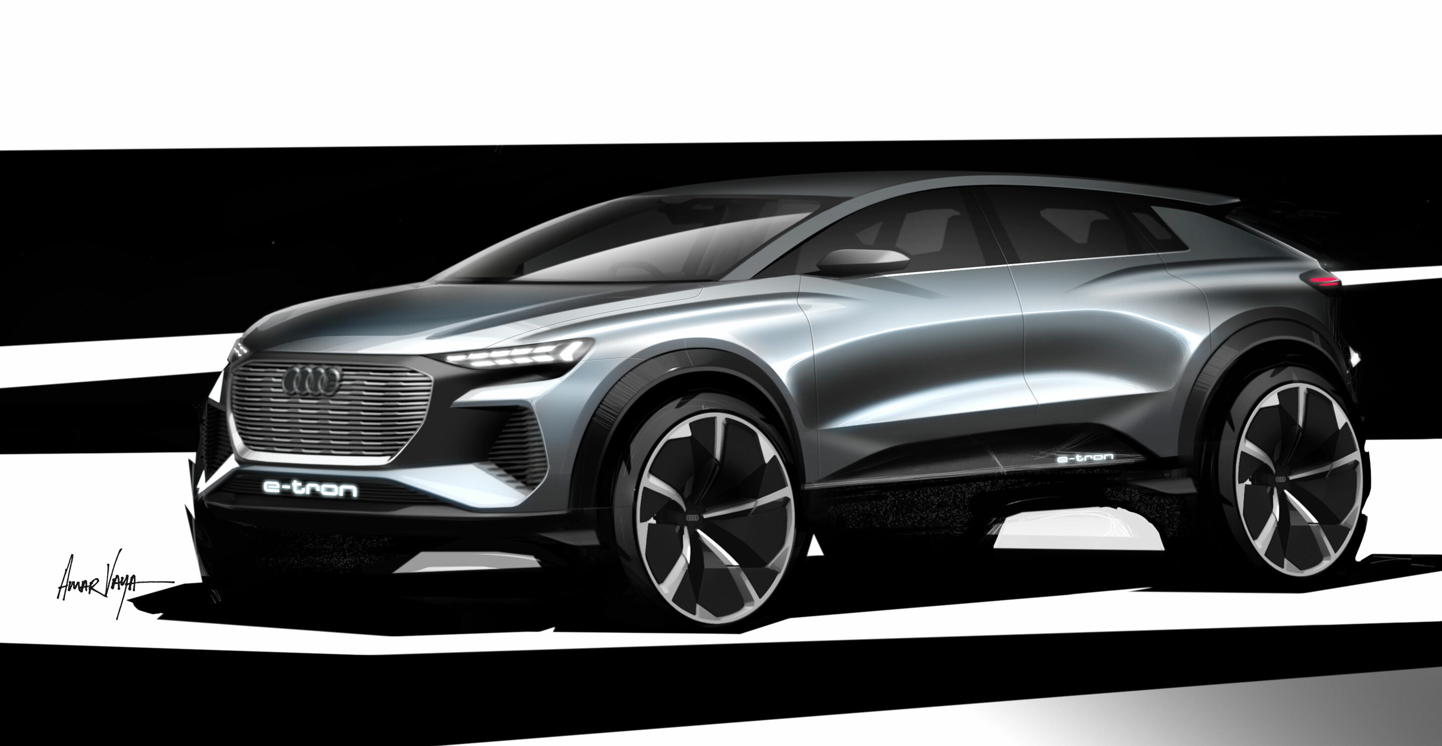 Audi Q4 e-tron concept - Design Sketch