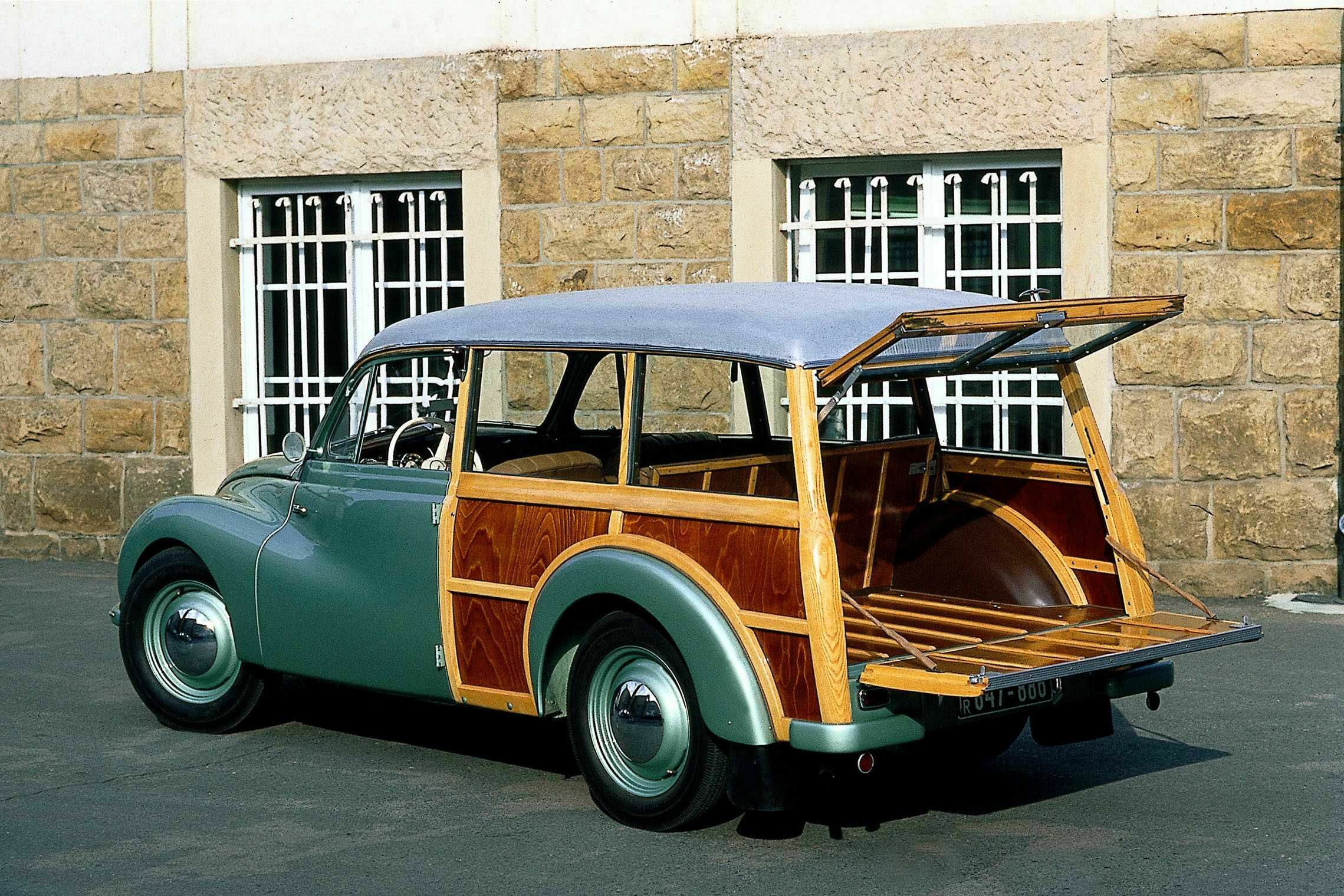 With Audi Tradition on the 2019 Classic Car Tour - The DKW Universal F 89 S, also known as Woody, is one of the main attractions at the Audi stand during the Techno Classica exhibition in Essen.