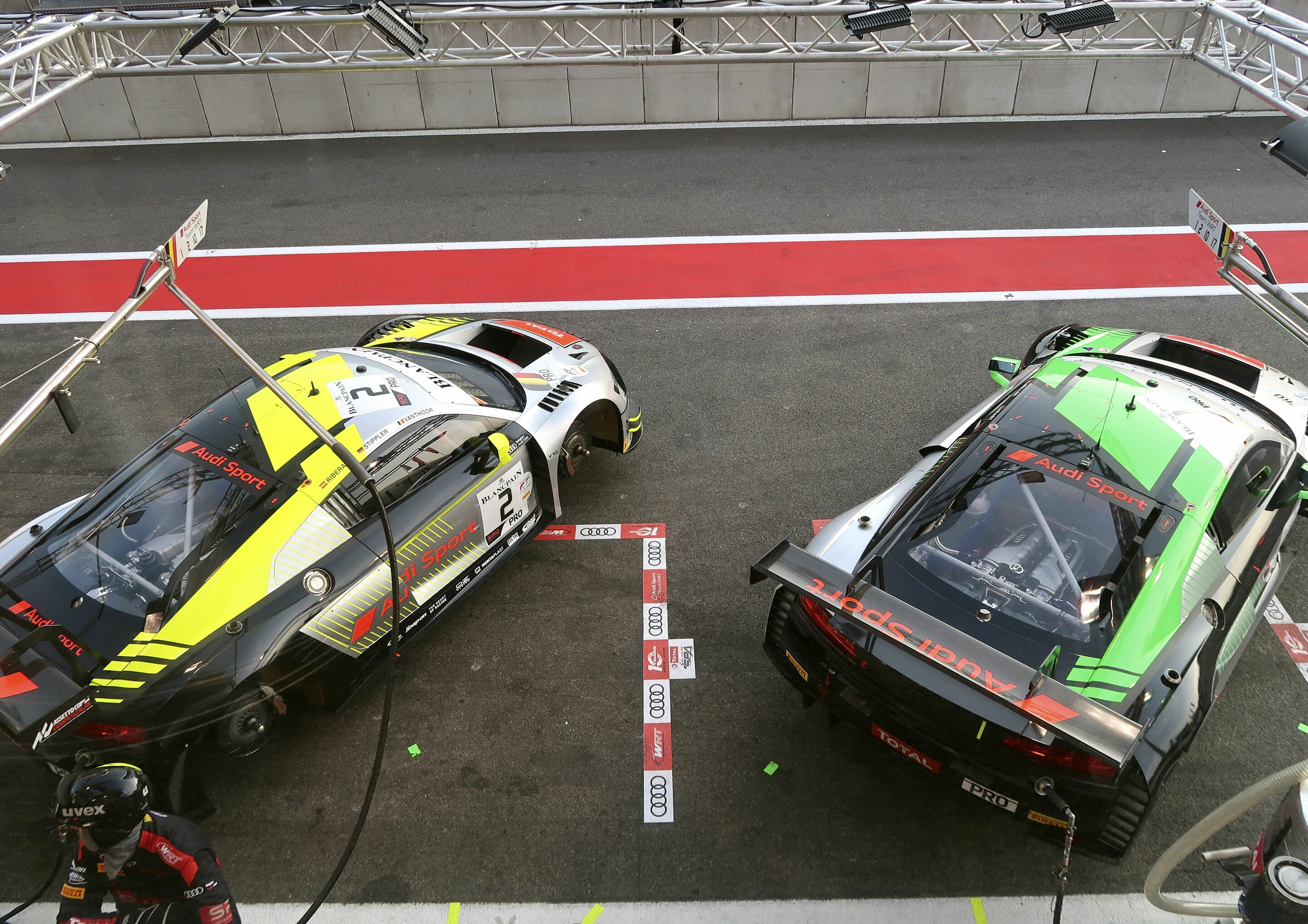 24h Spa 2019 - Audi R8 LMS #2 (Audi Sport Team WRT), Alex Riberas/Frank Stippler/Dries Vanthoor, Audi R8 LMS #1 (Audi Sport Team WRT), Robin Frijns/Nico Müller/René Rast