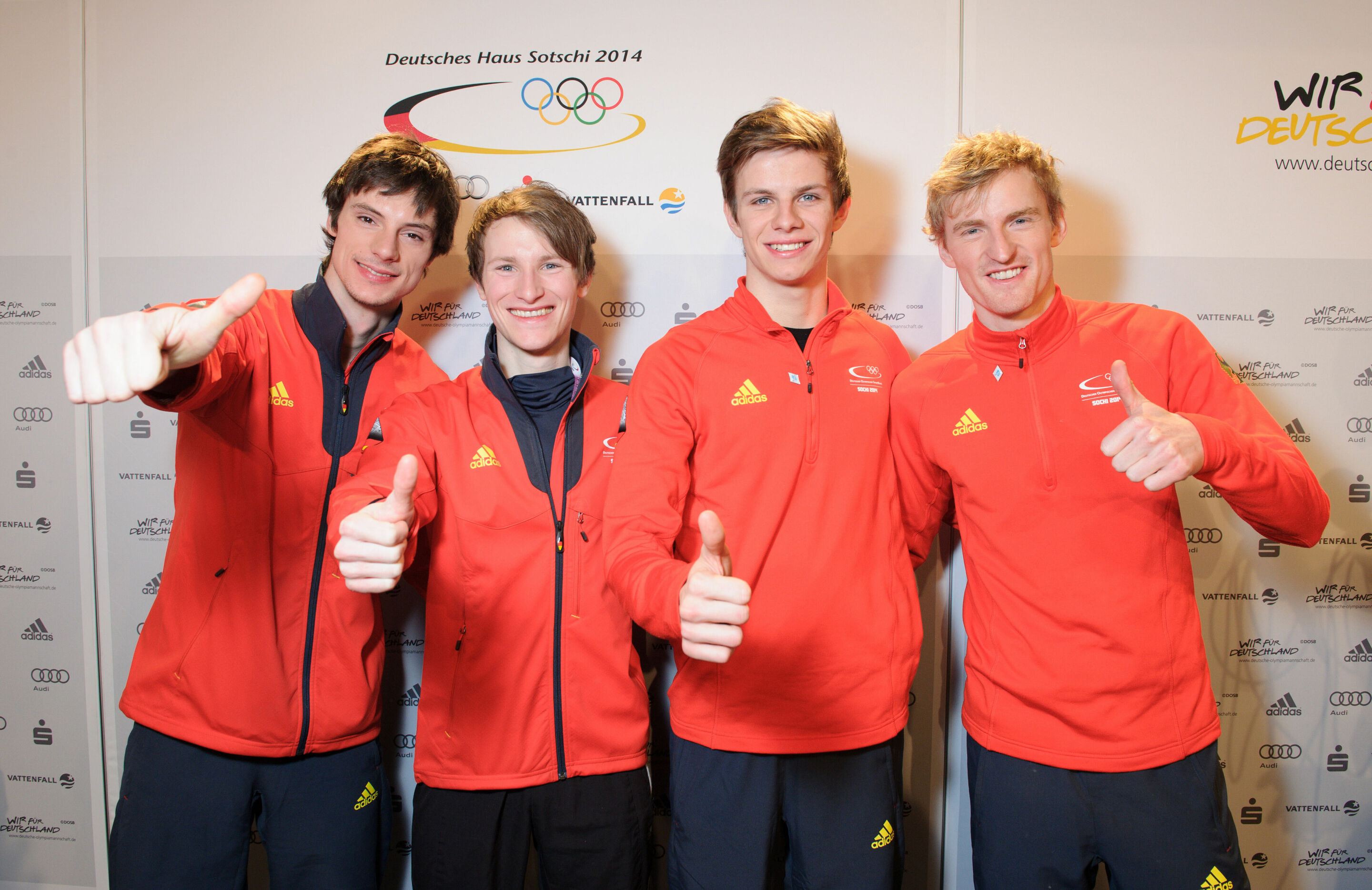 Severin Freund, Marinus Kraus, Andreas Wank and Andreas Wellinger