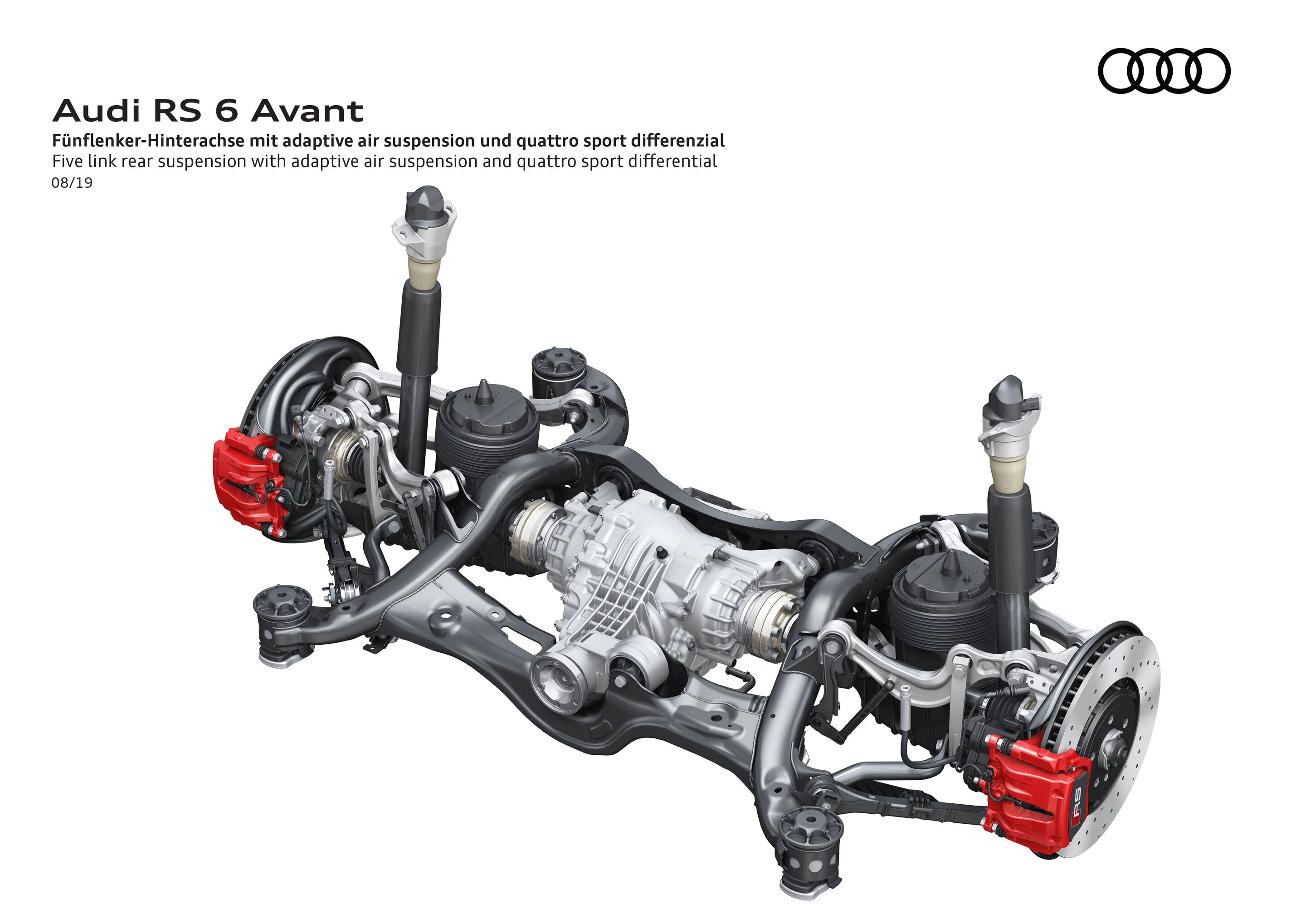 Illustration - Audi RS 6 Avant - Five link rear suspension with adaptive air suspension and quattro sport differential