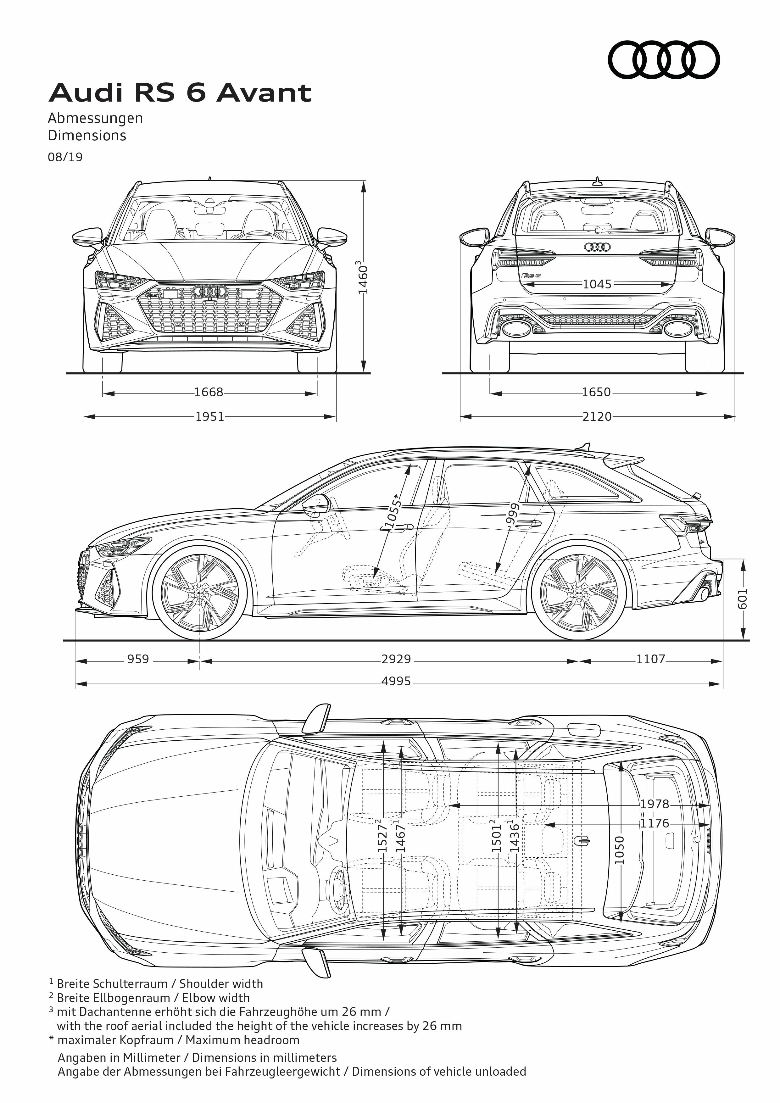 Illustration - Audi RS 6 Avant - Abmessungen