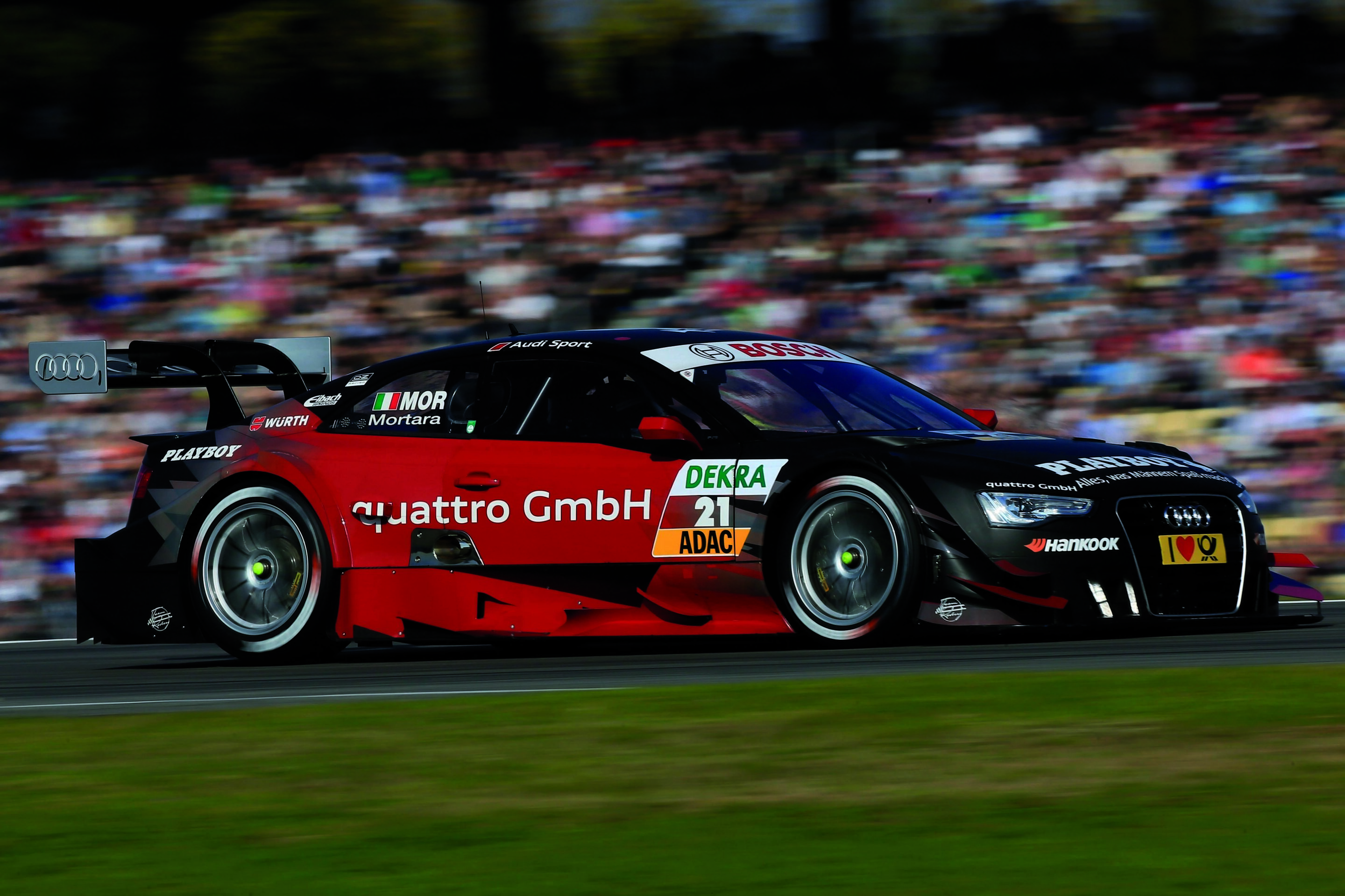Disappointing DTM finale for Audi - Edoardo Mortara, Playboy Audi A5 DTM #21 (Audi Sport Team Rosberg).