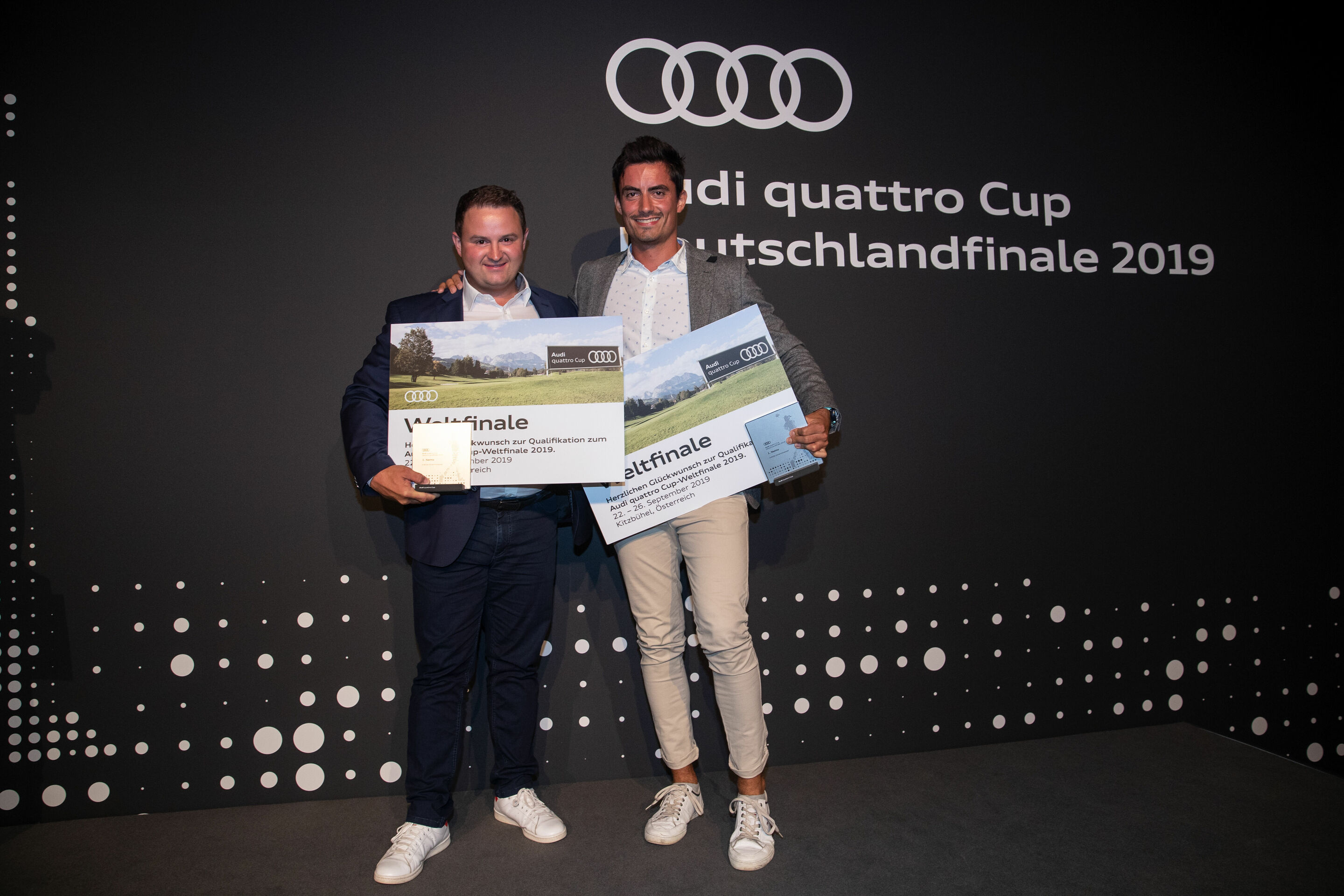 Audi quattro Cup Deutschlandfinale 2019 - Lukas Meier und David Diehl vom Audi Zentrum Baden-Baden gewinnen das zweite Finale mit 48 Netto Punkten.