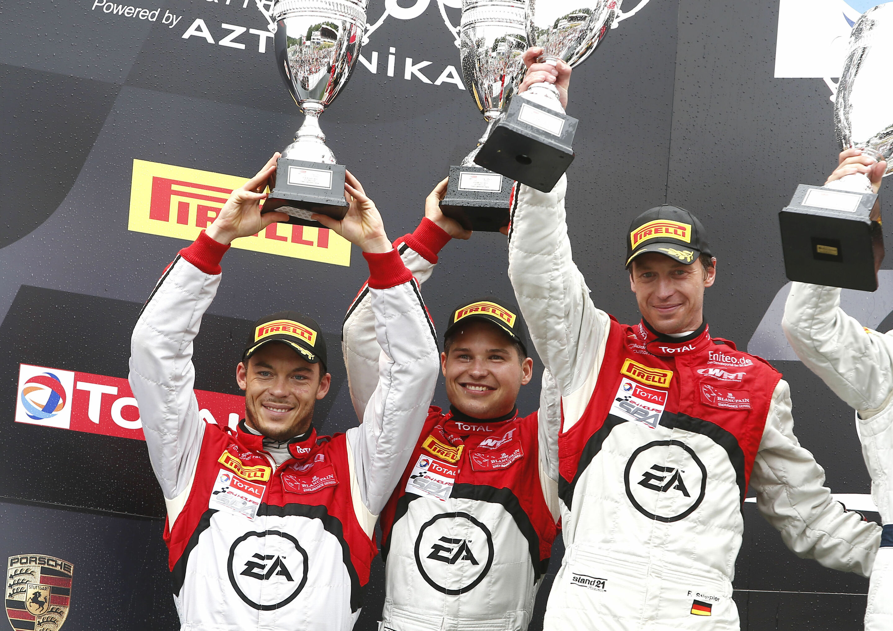 Audi R8 LMS ultra on podium at Spa - Third place for André Lotterer/Christopher Mies/Frank Stippler (D/D/D), following a nearly flawless drive of the best Audi R8 LMS ultra at Spa was an outstanding result.