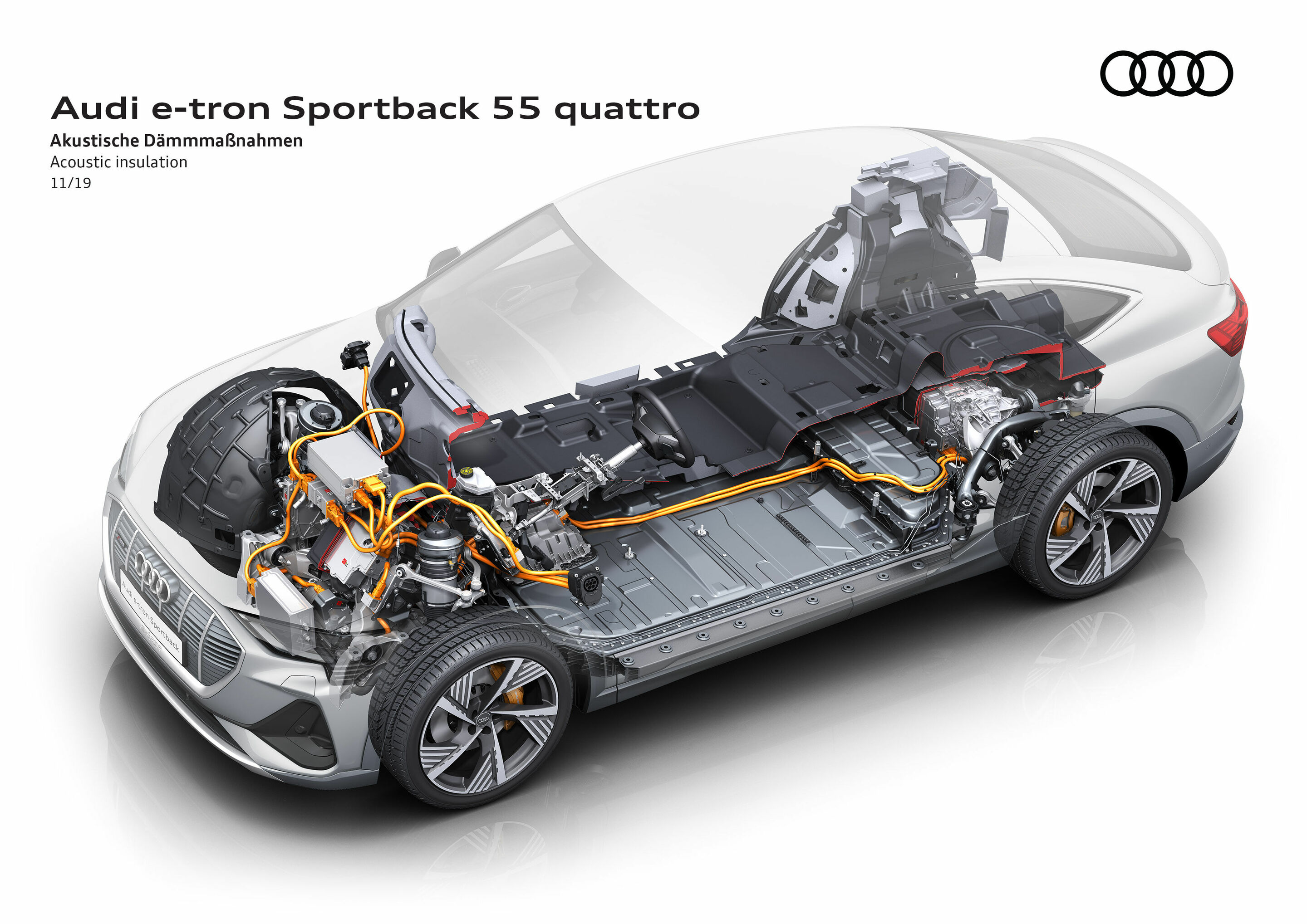Illustration - Audi e-tron Sportback 55 quattro - Akustische Dämmmaßnahmen