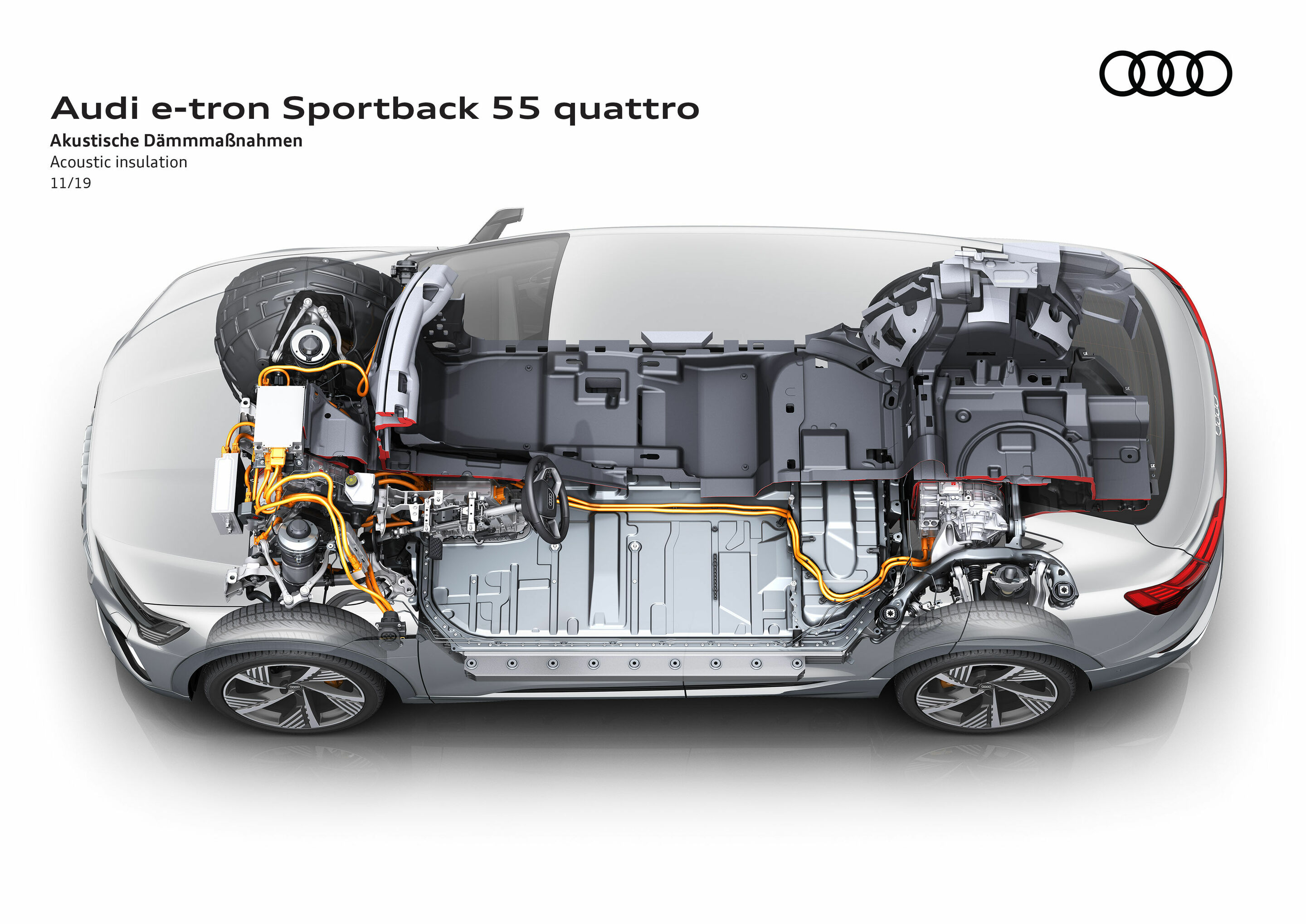 Illustration - Audi e-tron Sportback 55 quattro - Akustische Dämmmaßnahmen