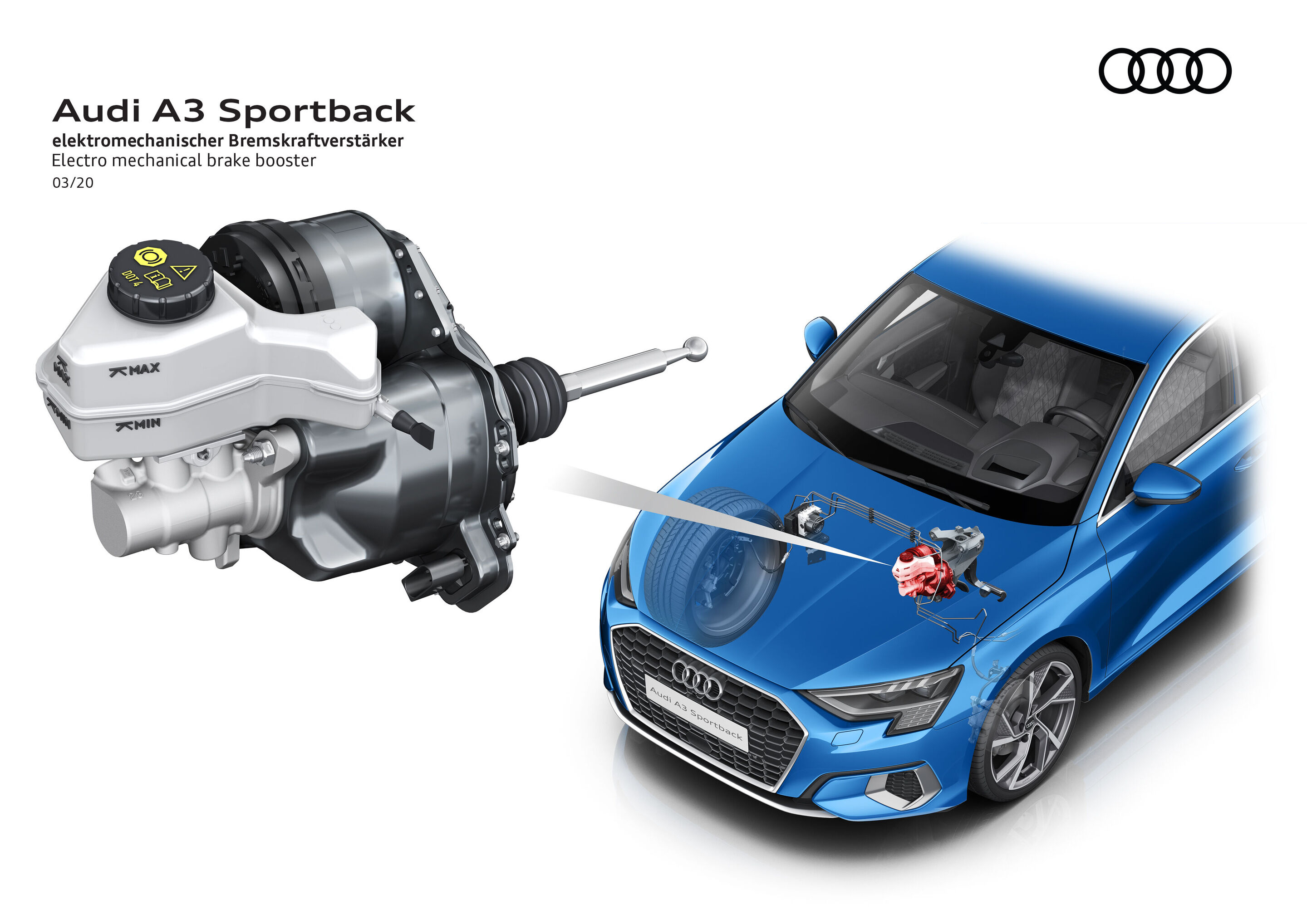 Illustration - Audi A3 Sportback - Elektromechanischer Bremskraftverstärker