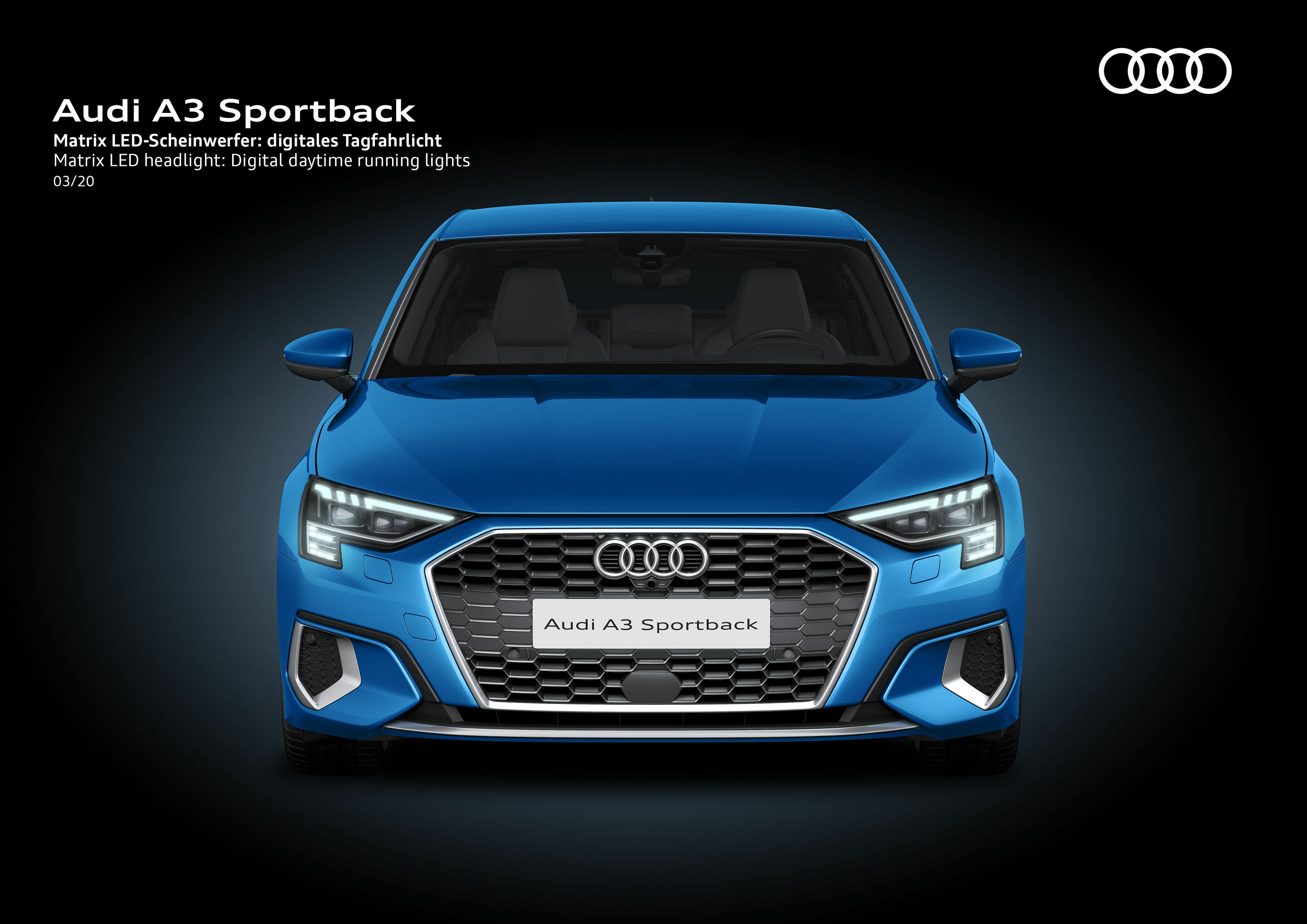 Illustration - Audi A3 Sportback - Matrix LED-Scheinwerfer: digitales Tagfahrlicht