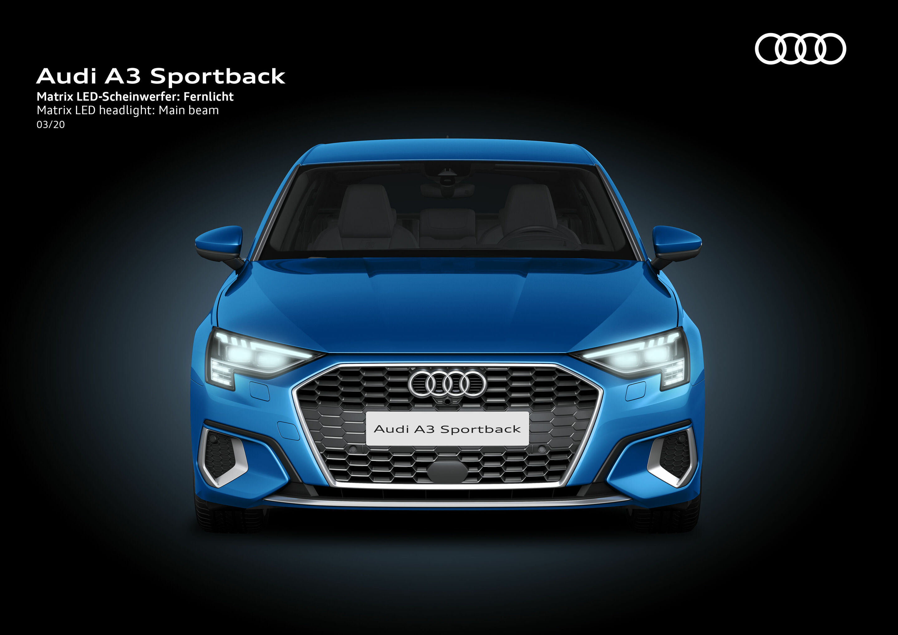 Illustration - Audi A3 Sportback - Matrix LED-Scheinwerfer: Fernlicht