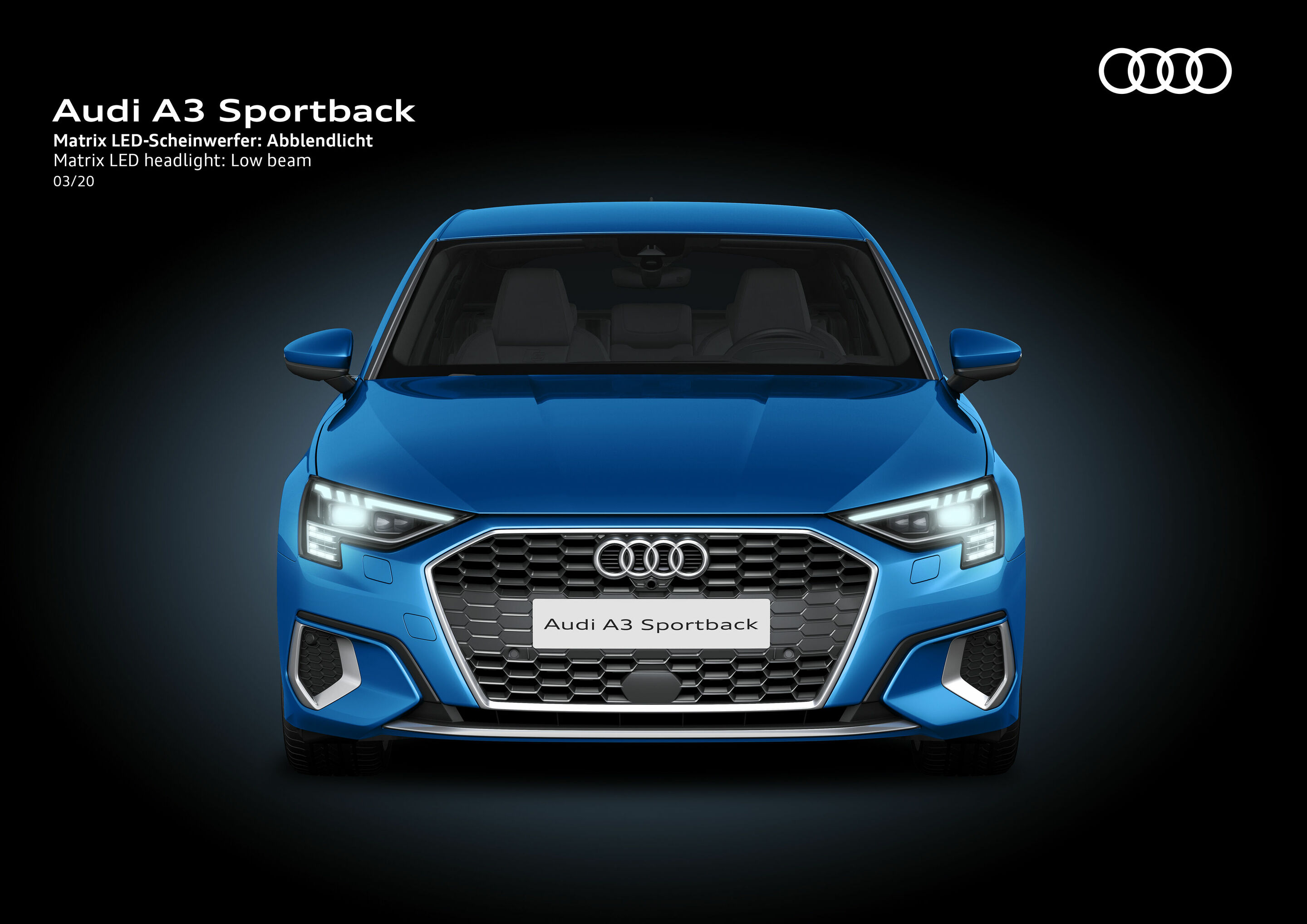 Illustration - Audi A3 Sportback - Matrix LED-Scheinwerfer: Abblendlicht
