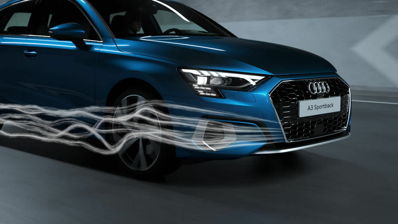 Audi A3 Sportback Animation Aerodynamik - Audi A3 Sportback Animation Aerodynamik