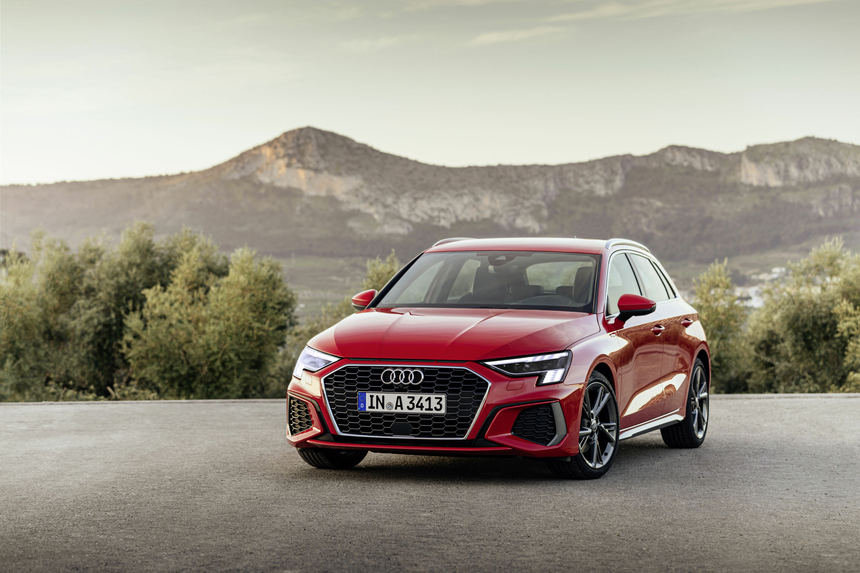 Audi A3 Sportback - Static photo,
Colour: tango red