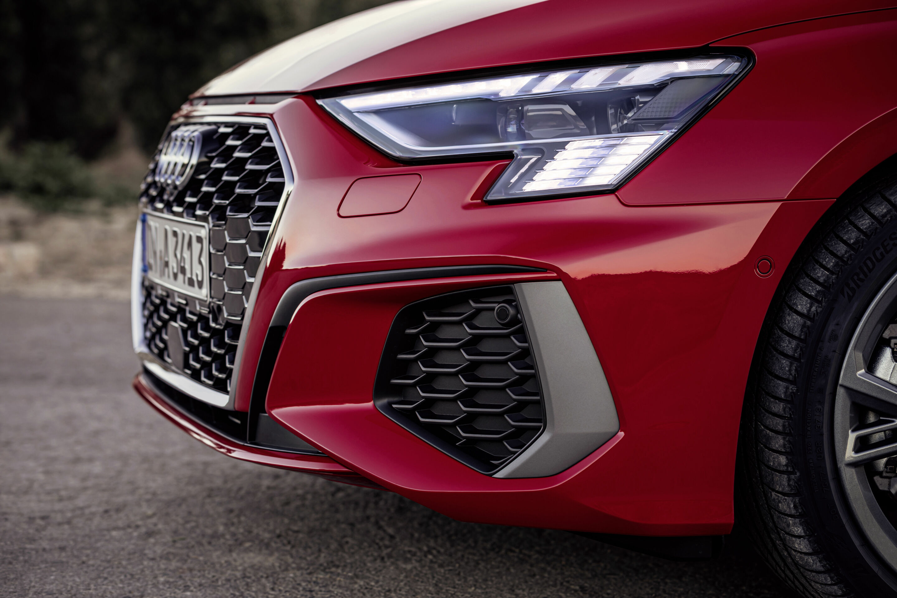 Audi A3 Sportback - Audi A3 Sportback with Matrix LED headlights and digital daytime running lights; detail